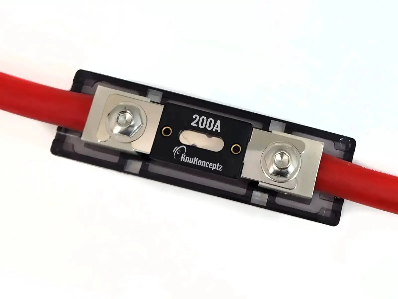 0 Gauge In Line ANL Fuse Holder With 200 Amp Fuse For Car Audio Power Wiring, Easy Set Screws, Accepts 0 Or 2 Gauge Wire, Durable Construction For Clean, Secure Install And Strong Electrical Connection - Image 3