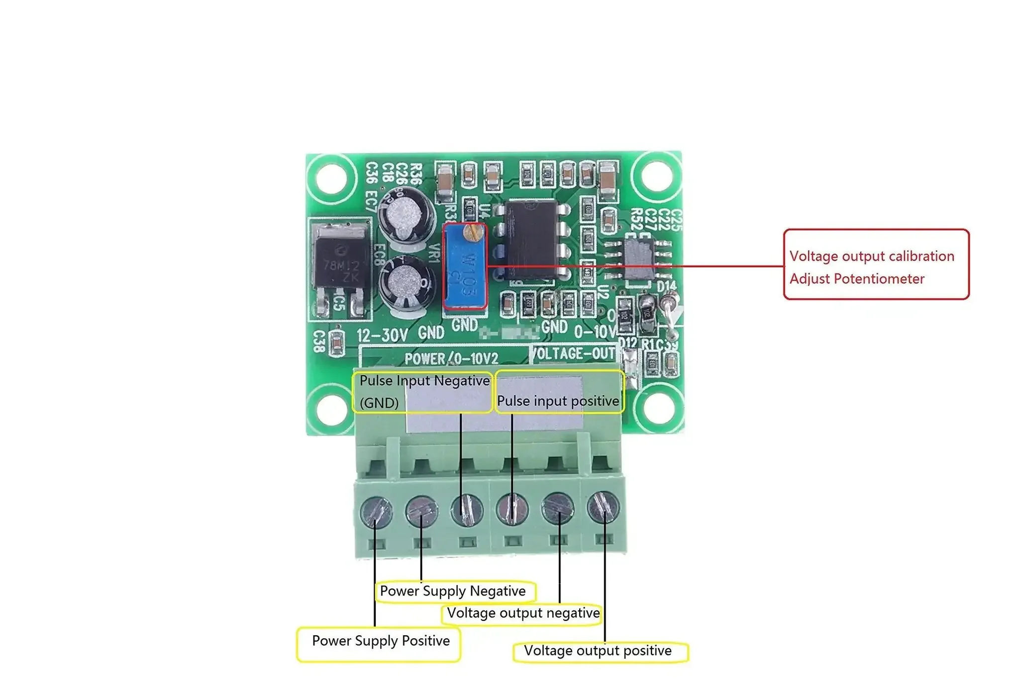 0 to 500 Hz To 0 to 10 V Frequency To Voltage Converter Module For PLCs Inverters And Motion Control 5V 12V 24V Input Digital To Analog Converter For Clean Interface And Precise Control Ideal For PLC And Motion Control Interfaces In Industrial Automation - Image 2