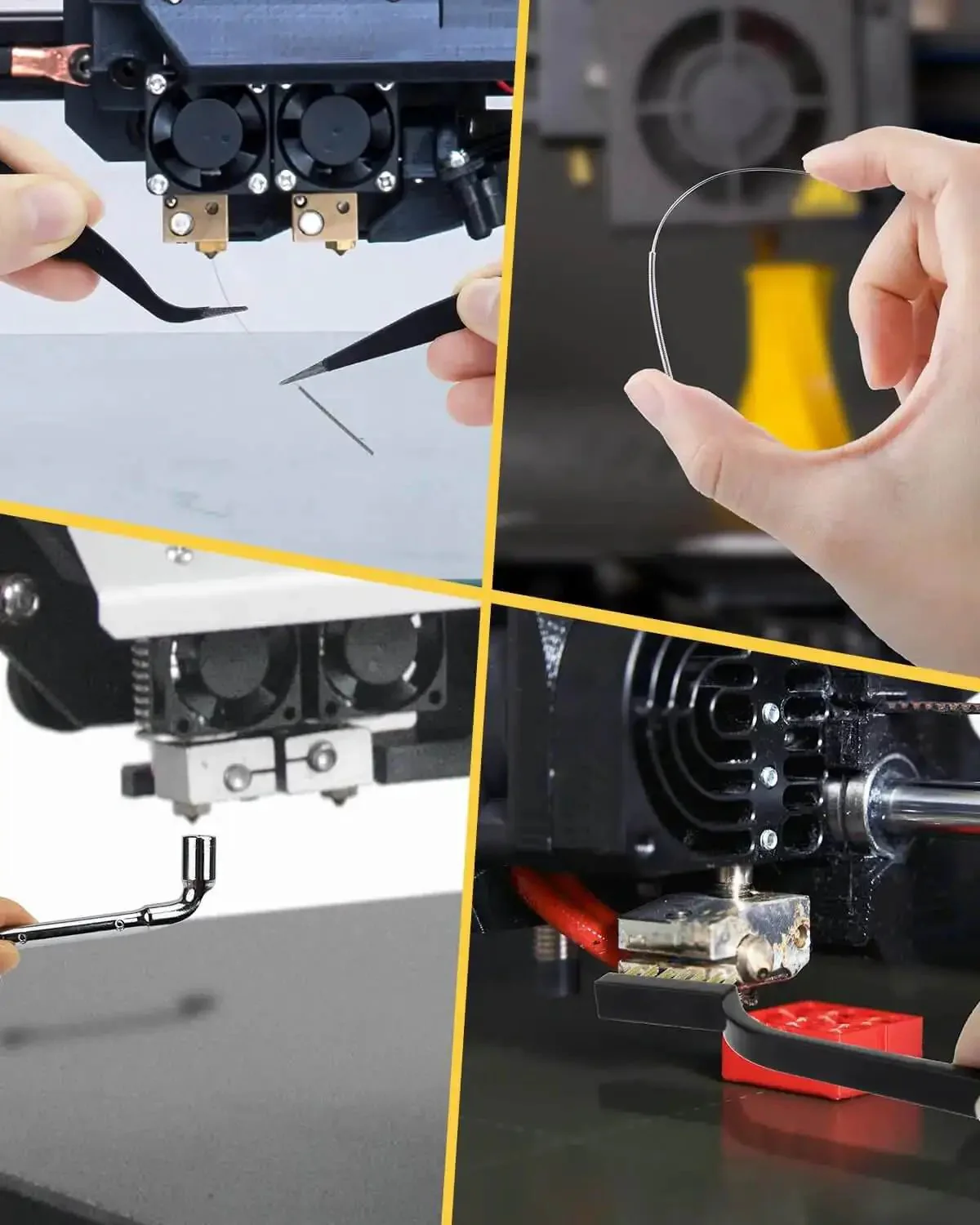 0.4mm Brass MK8 3D Printer Nozzle Set For Ender 3 V2 Ender 3 Ender 3S CR8 CR10 And More With 20 Nozzles And 54 Stainless Steel Cleaning Needles, Hassle Free Swap Extruder Replacement Kit For High Temp Printing - Image 2