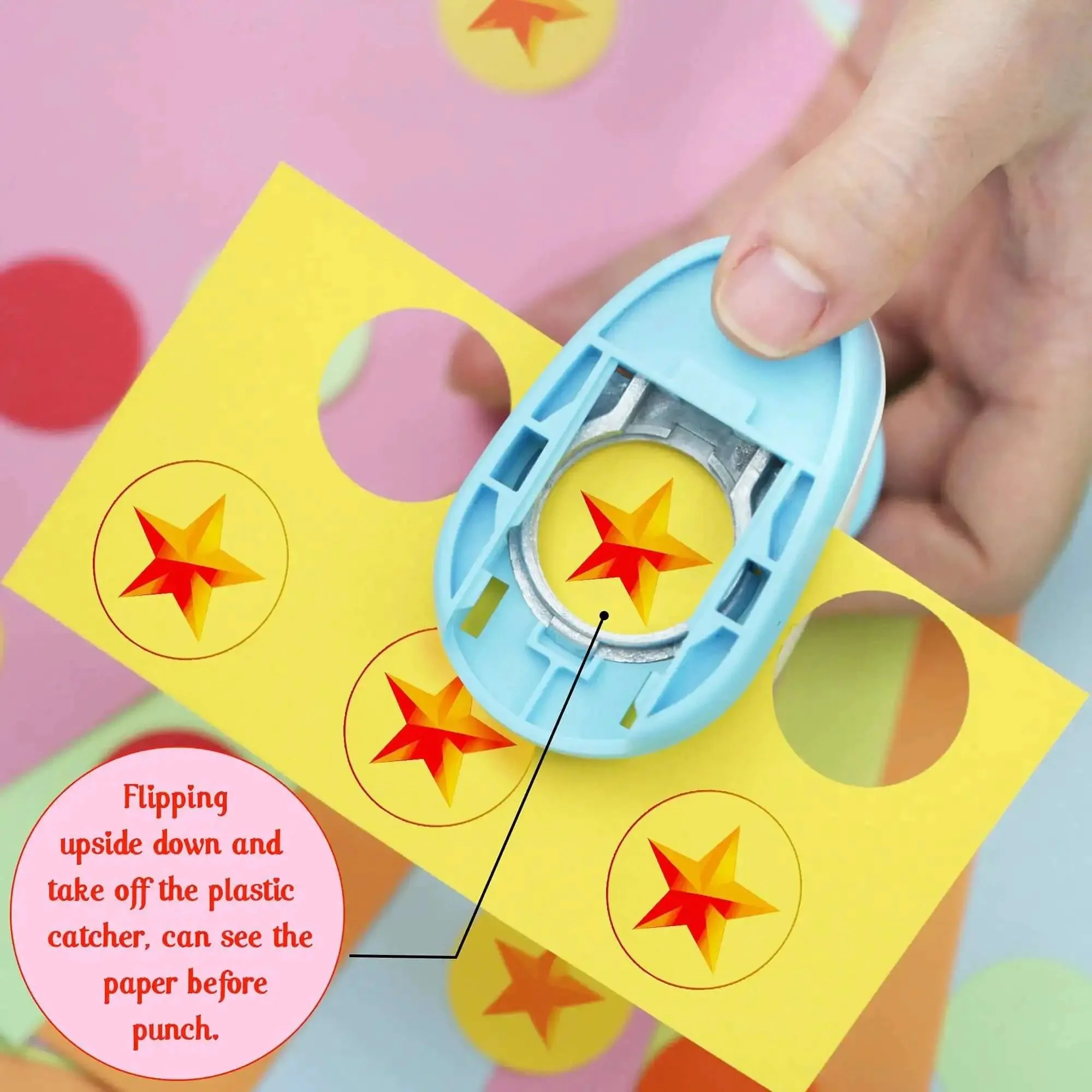 1 Inch Circle Hole Punch Lever Tool For Crafting And Scrapbooking, No Fuss Spring Action Paper Punch For 80 To 200G Craft Paper, Easy To Use, Comfortable Hand Lever, Perfect For DIY Cards, Scrapbooks, And Festival Projects - Image 8