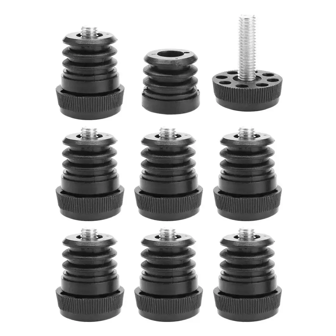 1 Inch Furniture Leveling Feet Set, 25mm OD Round Insert Adjustable Levelers, Heavy Duty Floor Protectors, 8 Pack For Tables And Cabinets, Smooth Height Adjustment, Anti Scratch Non Slip Feet
