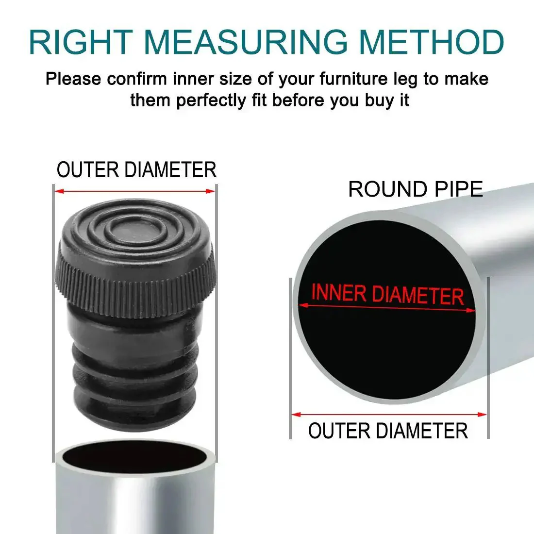 1 Inch Furniture Leveling Feet Set, 25mm OD Round Insert Adjustable Levelers, Heavy Duty Floor Protectors, 8 Pack For Tables And Cabinets, Smooth Height Adjustment, Anti Scratch Non Slip Feet - Image 2