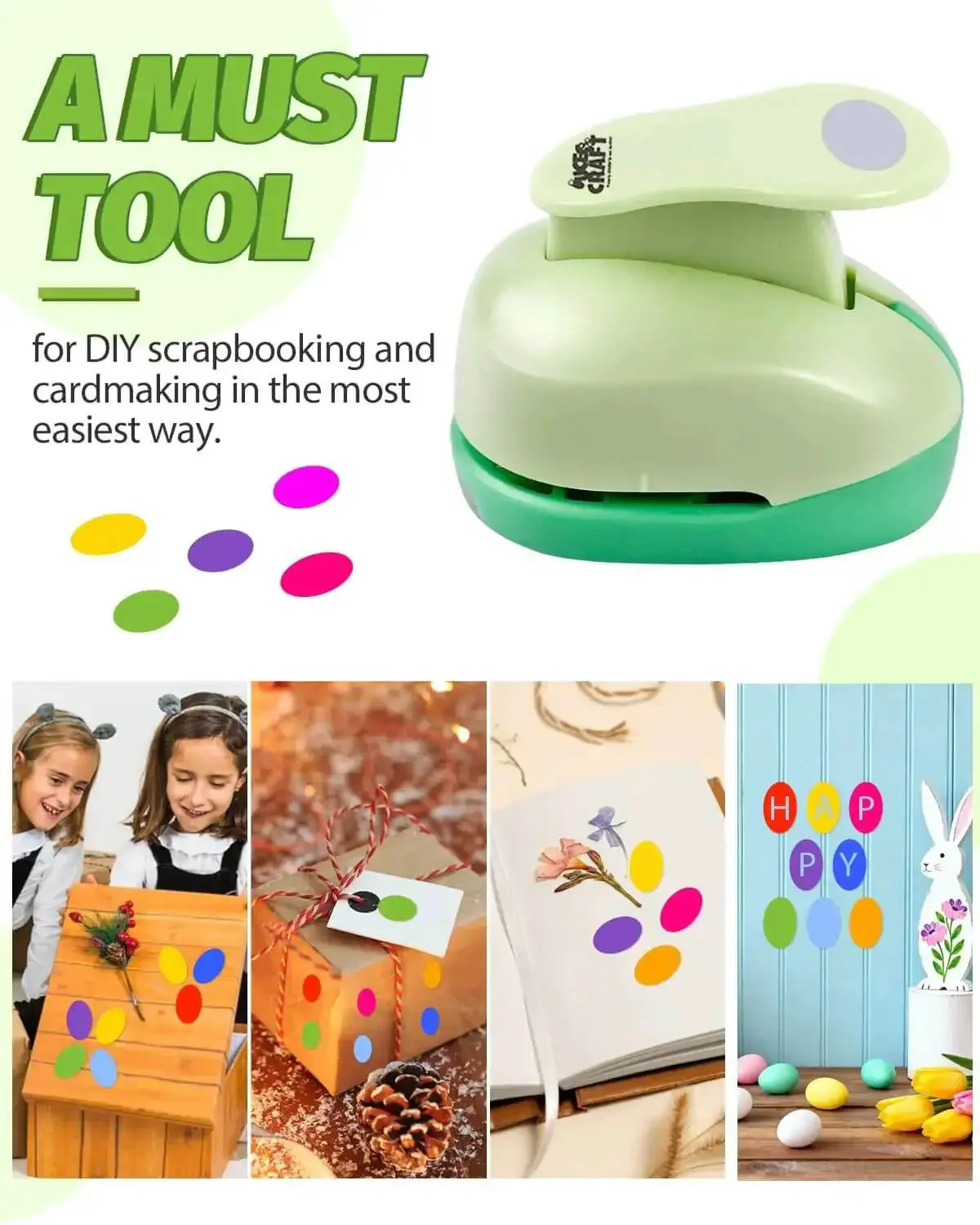1 Inch Oval Lever Punch For Scrapbooking And Card Making, Easy Cut Paper Punch Tool For Crafting, DIY Cards And Papercrafts, Built Tough, Clean Punches, Precise And Smooth, Ideal For Hobbyists And Pros - Image 2