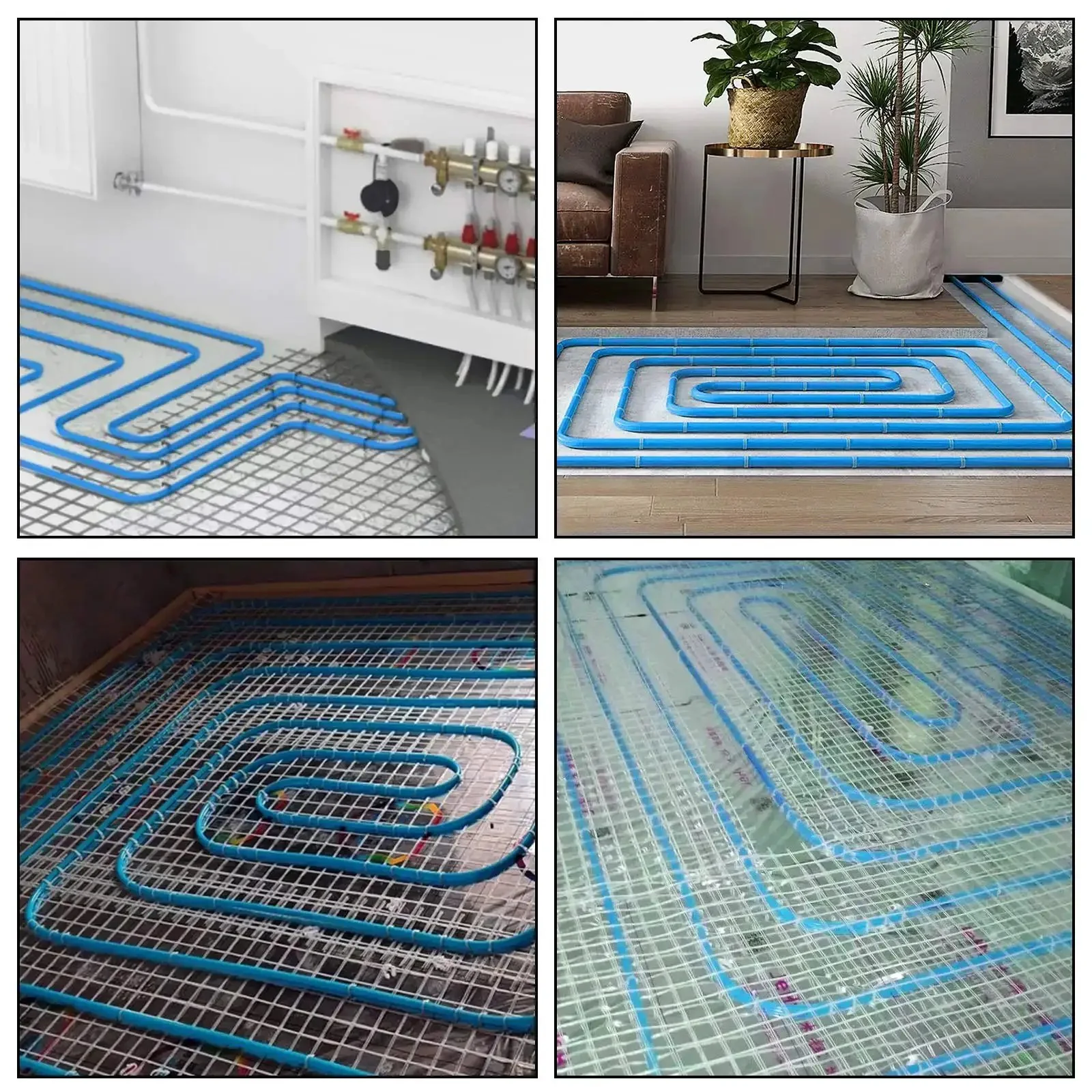 1 Inch PEX B Non Oxygen Barrier Flexible Pipe Tubing Blue For Hydronic Radiant Floor Heating EVOH Water Plumbing Applications Includes Cutter And Clamps In Box For Easy Install 300 Ft Roll - Image 3