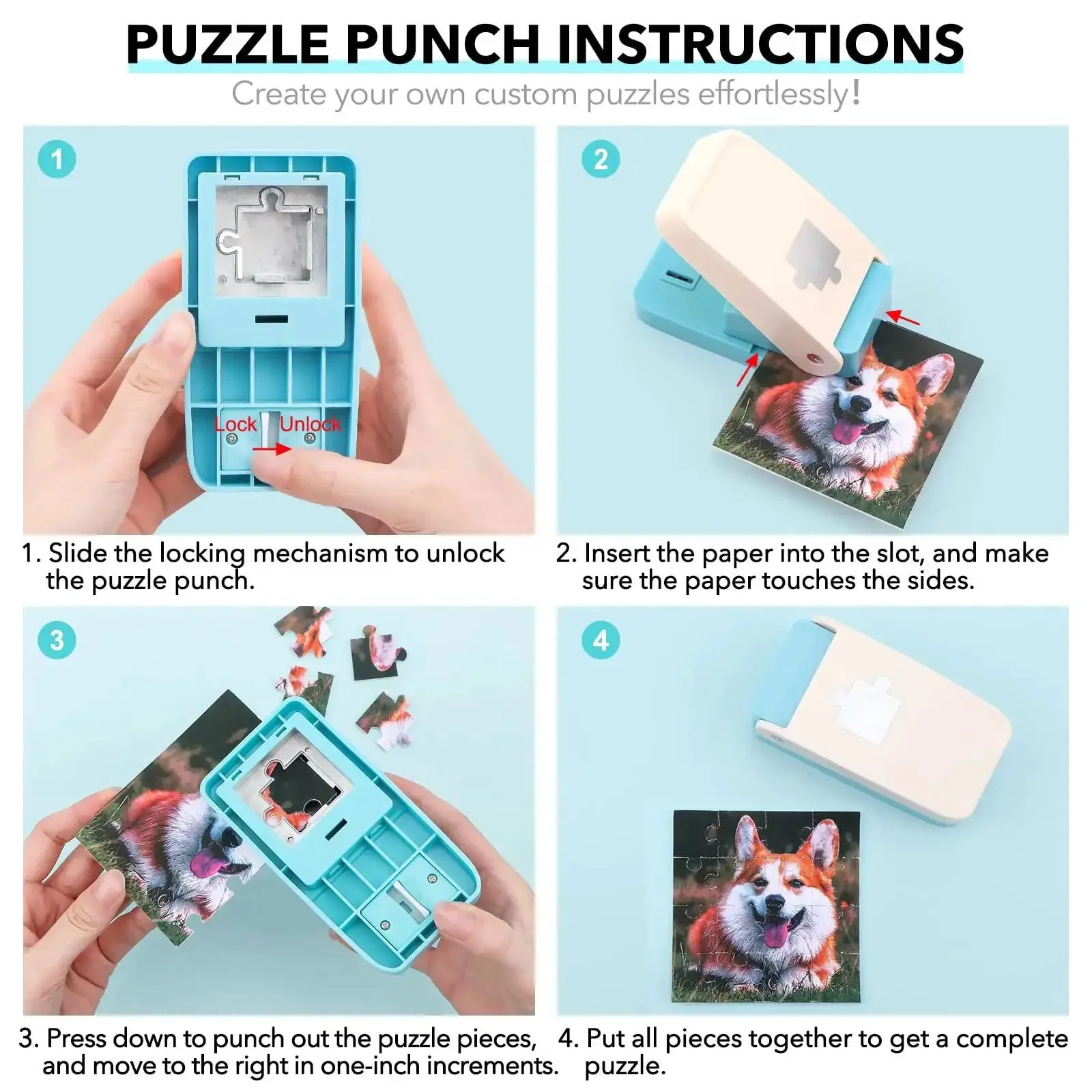 1 Inch Puzzle Hole Puncher For DIY Jigsaw Crafts Portable Cardboard Cutter Turns Photos Into Custom Puzzles Create Personalized Puzzles From Pictures Easy Craft Tool For Scrapbooking And Gift Making - Image 7