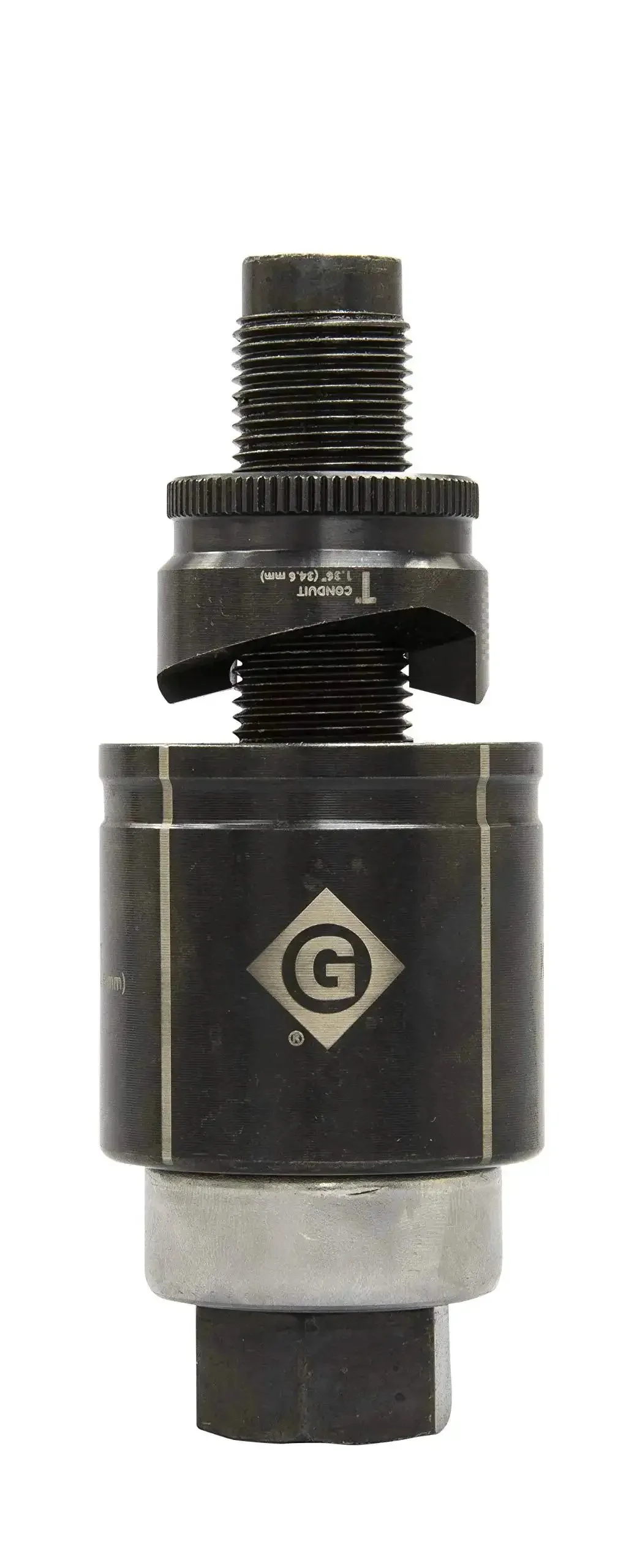 1 Inch Slug-Buster Manual Knockout Set For 1 Inch Conduit, Replaces 7211BB-1, Knurled Punch For Better Grip, Slug-Splitting Profile, Laser Markings And Alignment Indicators, Made In USA, For Use With KRW-1 Ratchet Wrench