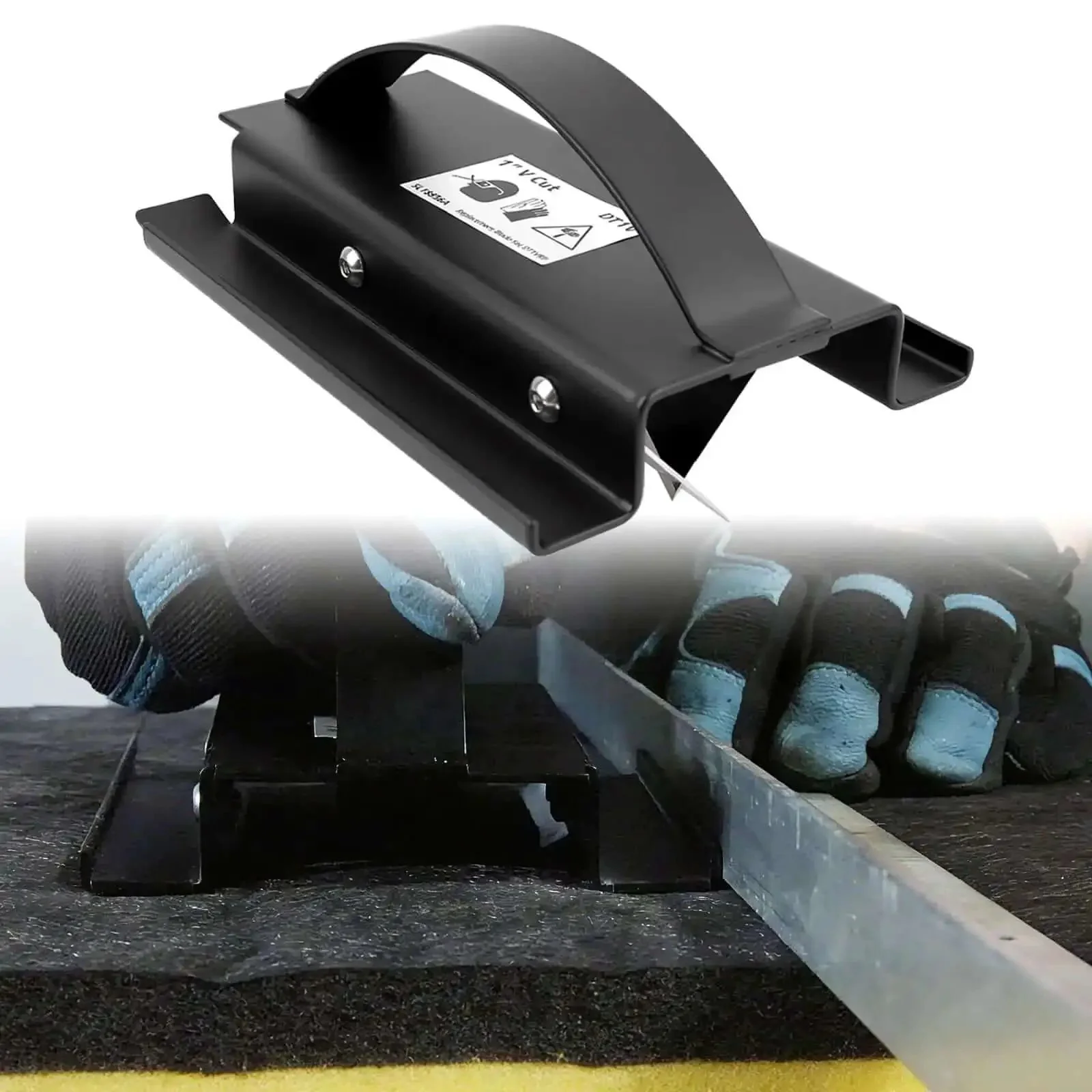 1 Inch V Groove Duct Board Cutter for HVAC Pros, Heavy Duty Steel Sled Frame Ductwork Tool for Fast Straight Cuts and Folded Joints, Durable Hand Tool for Precise V Cut Duct Fabrication and Installation - Image 2
