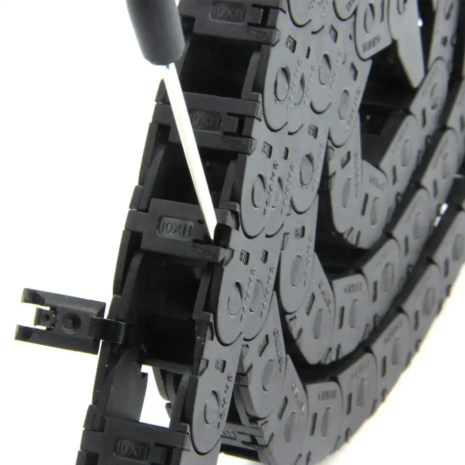 1 Meter Open Type Drag Chain Cable Carrier With 10x11mm Internal Size For 3D Printers And CNC Machines Includes End Connectors And Screwdriver Tool Built Tough Durable Plastic Cable Chain For Smooth Low Friction Motion - Image 2
