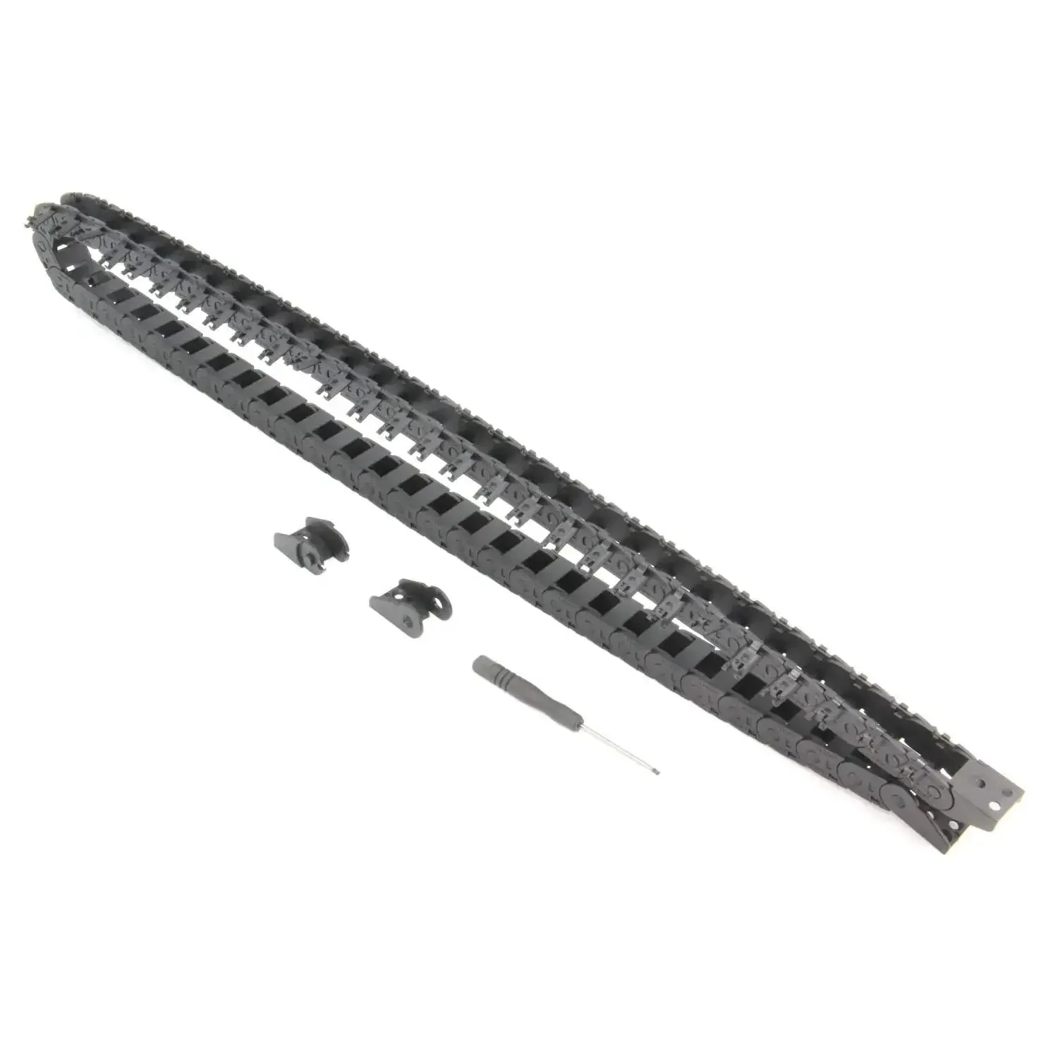1 Meter Open Type Drag Chain Cable Carrier With 10x11mm Internal Size For 3D Printers And CNC Machines Includes End Connectors And Screwdriver Tool Built Tough Durable Plastic Cable Chain For Smooth Low Friction Motion - Image 3