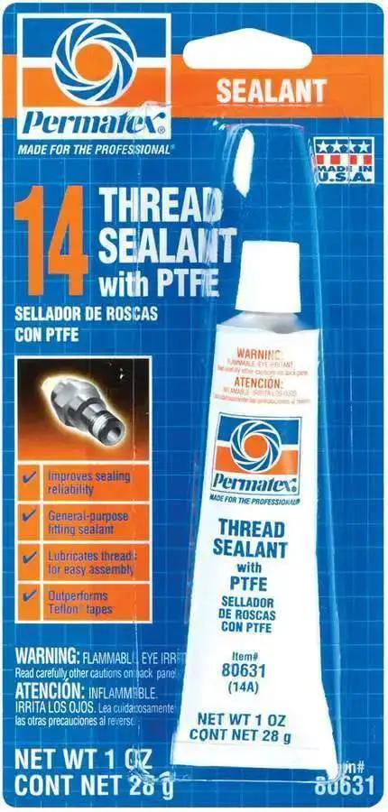 1 Oz Thread Sealant With Teflon For Plumbing And Automotive Threads Heavy Duty Leak Proof Sealant Easy Apply Gasket Compound Prevents Seizing And Leaks On Pipe Fittings And Valves