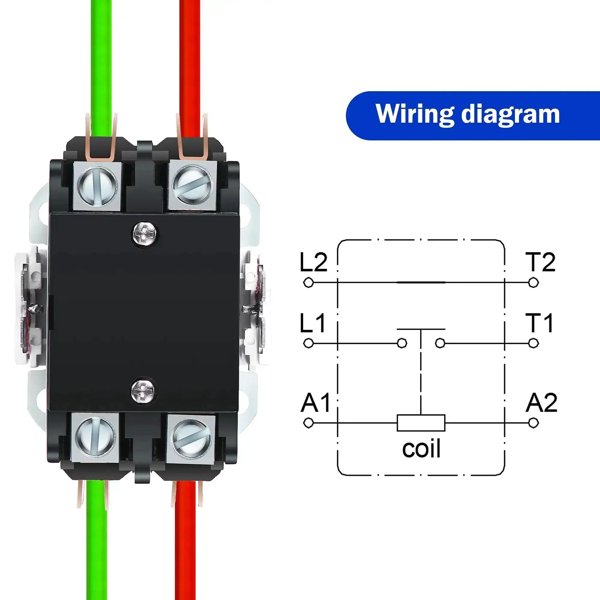 1 Pc HVAC Contactor 24V Coil 2 Pole 40 Amp Drop In Replacement For Furnace And AC System Definite Purpose Relay Air Conditioner Condenser Compressor Reliable Performance - Image 5