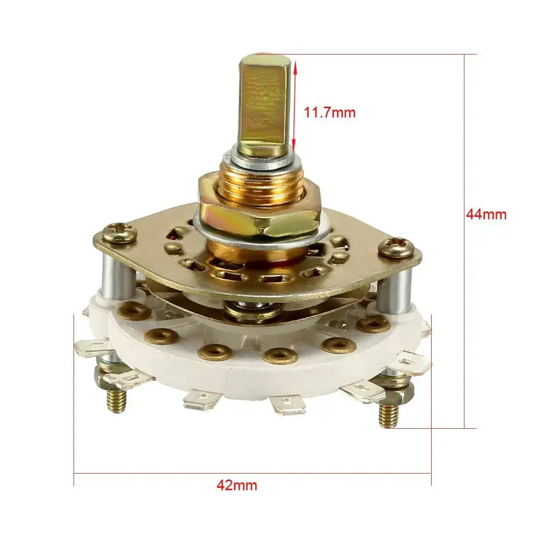 1 Pole 10 Position Band Selector Rotary Switch With Plastic Knob 11 Pins 9.7mm Mount Hole 6mm Shaft 11.7mm Shaft Length Perfect For DIY Electronics Projects And Custom Gear - Image 4