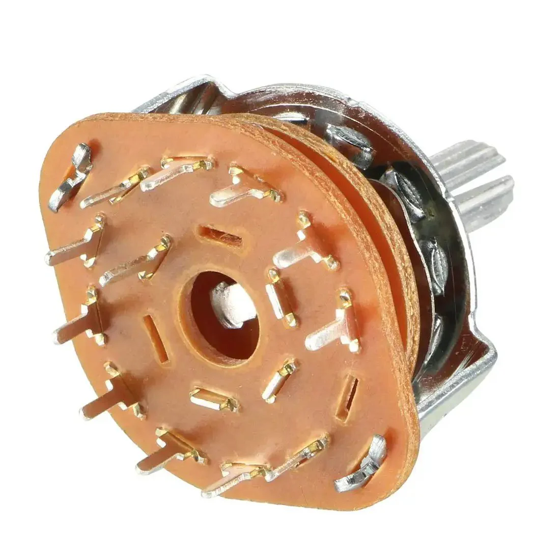 1 Pole 11 Position Band Selector Rotary Switch, Single Deck, 9mm Mount Thread, 6mm Shaft, 14mm Shaft Length, 12 Pins, For Radio, TV, Industrial Gear, And Electronic Control Panels - Image 2