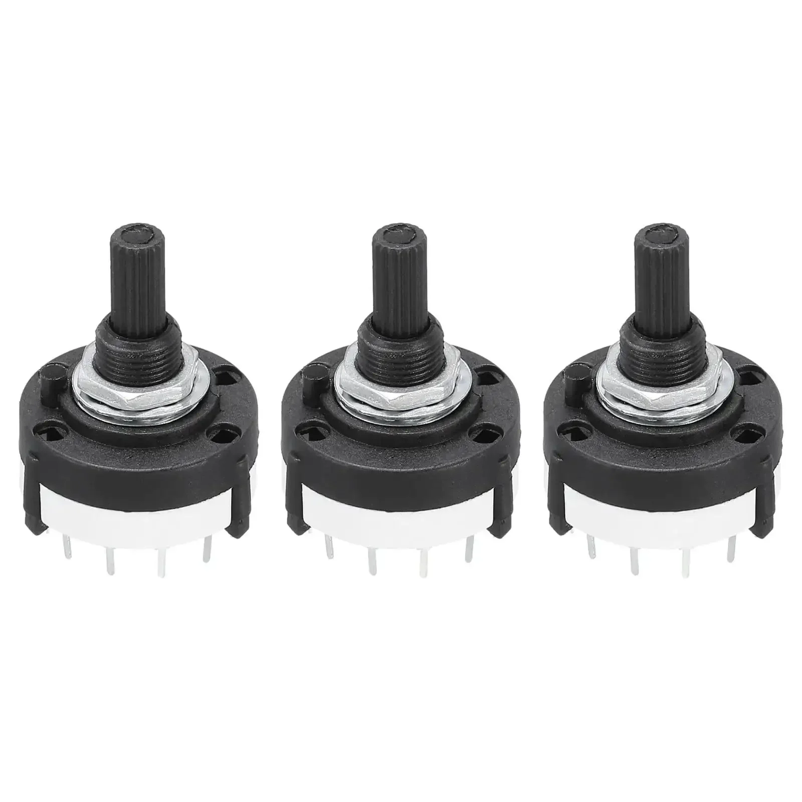 1 Pole 12 Position Rotary Switch Band Selector 1 Deck Pack Of 3 For TV, Radio And Home Electronics Projects Built For DIYers, Multi Pole Multi Throw, 28.5mm Diameter, 9.2mm Thread