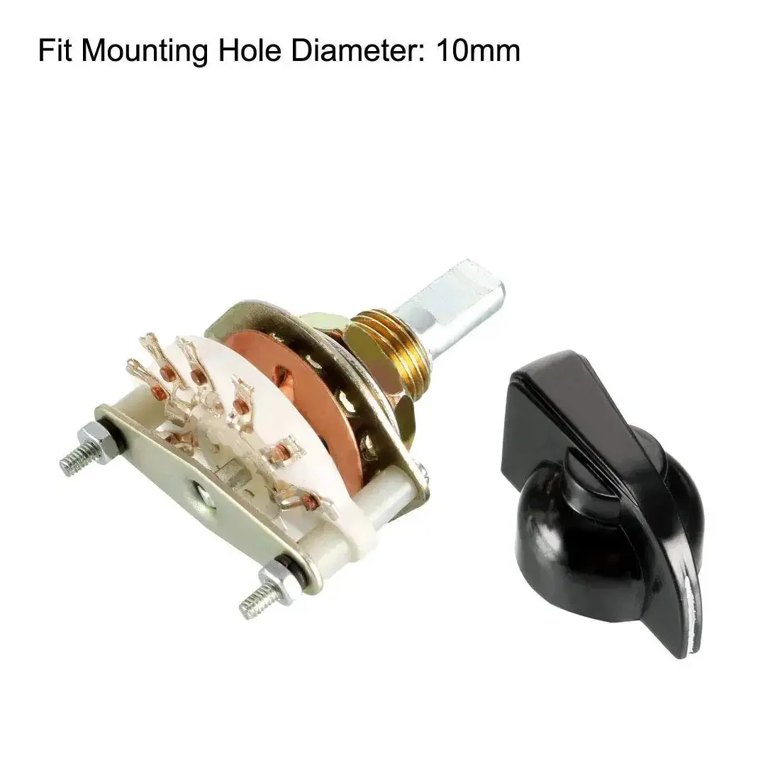 1 Pole 6 Position Band Selector Rotary Switch With 1 Deck 10mm Mount Hole 6mm Shaft 11.5mm Shaft Length Includes Black Plastic Knob And Mounting Nut Dope Pick For Audio And Radio Projects - Image 3