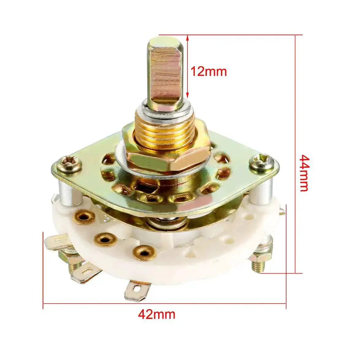 1 Pole 8 Throw Rotary Switch With Band Channel Selector And Plastic Knob, 9mm Mount Hole, 6mm Shaft Diameter, 12mm Shaft Length, 8 Position 1 Deck Switch For DIY Electronics Projects - Image 4