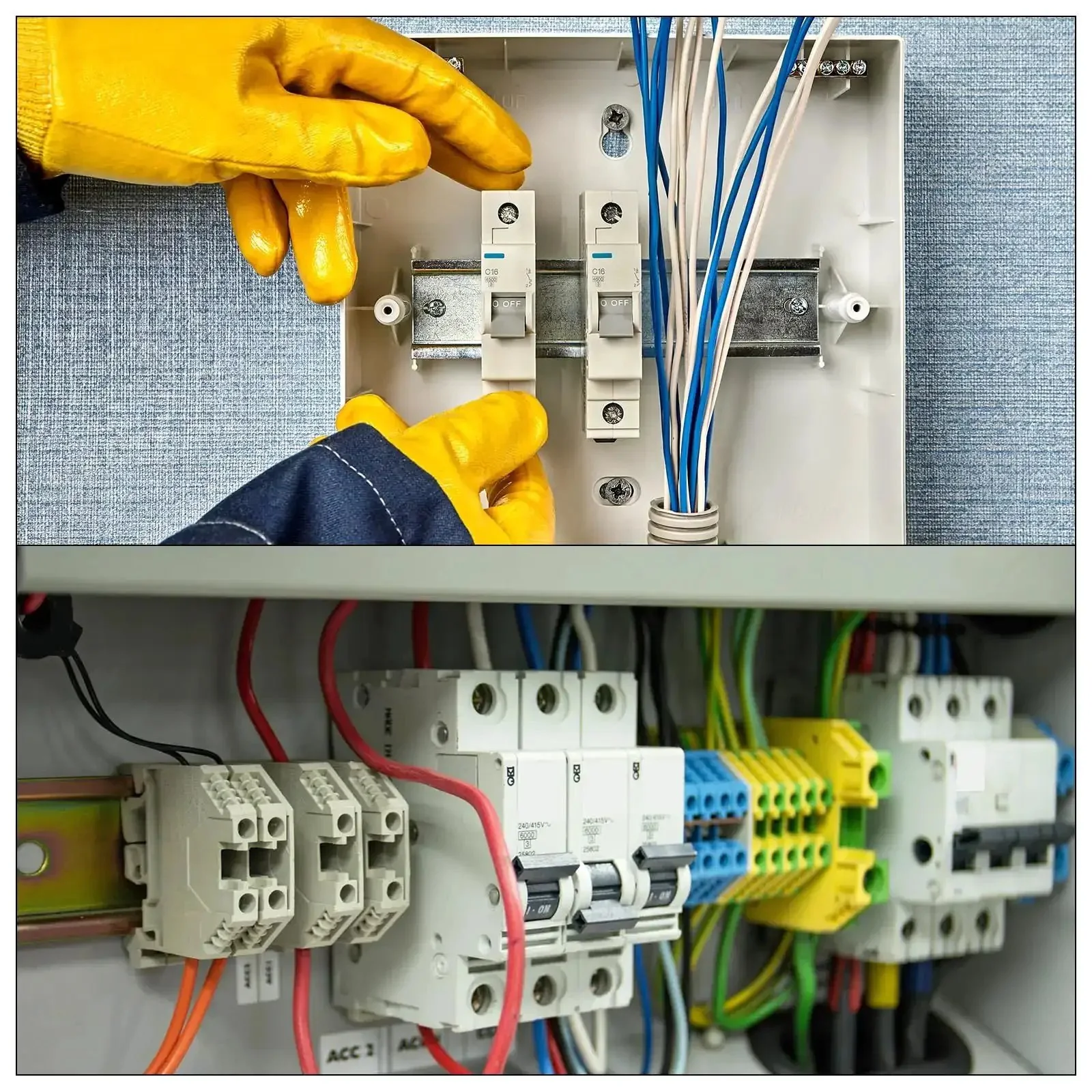 1 Pole Miniature Circuit Breaker 20A DC 250V DIN Rail Mount Disconnect Switch With Thermal Magnetic Trip For Short Circuit Protection, Overload Safeguard, Ideal For Residential And Commercial Panels Blue - Image 3