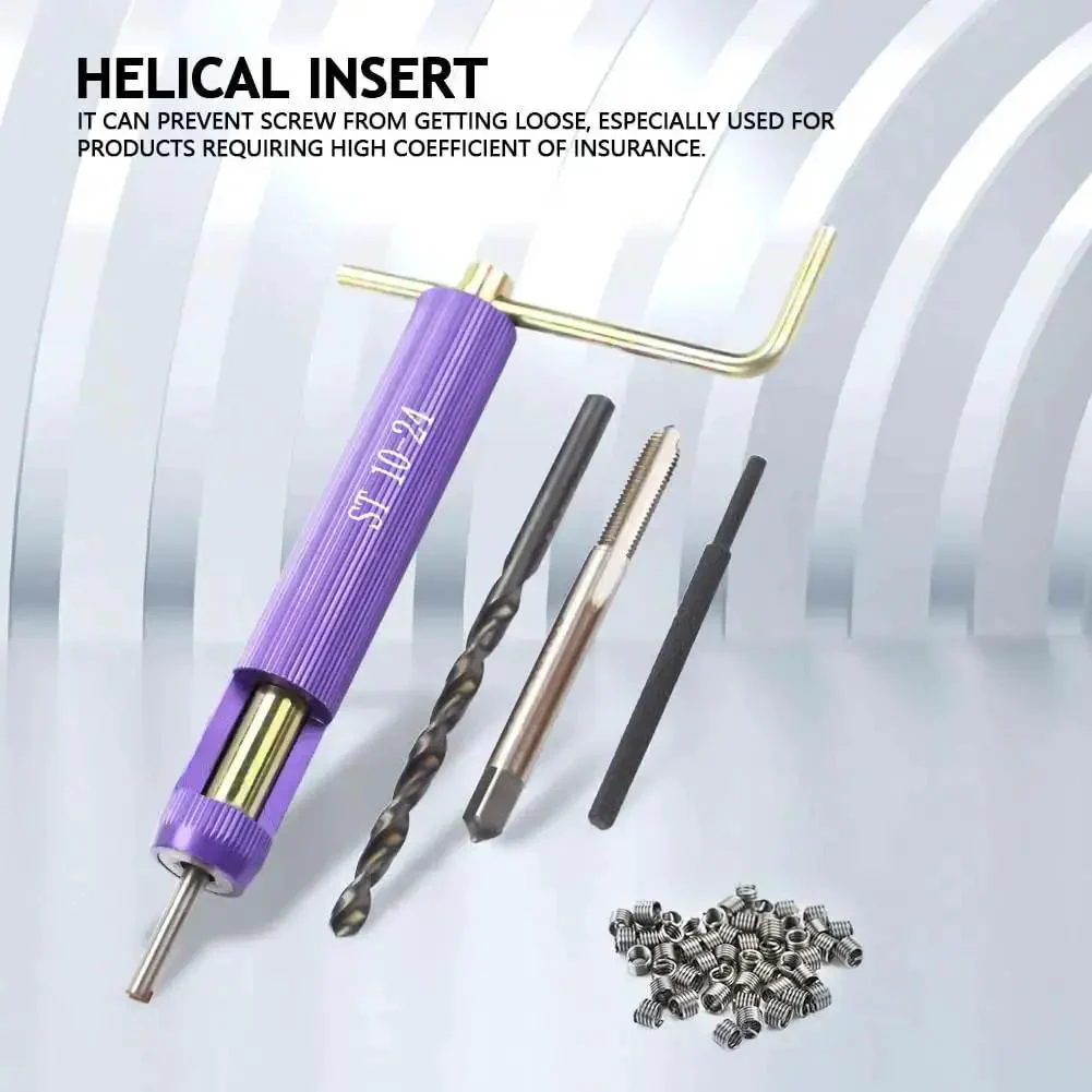 10-24 UNC Helical Inserts Kit For Aluminum With Stainless Steel Thread Repair Inserts ST Tap And Tool Included Fix Stripped Threads Reinforce Weak Material All In One Built To Last Heavy Duty Repair Solution - Image 5