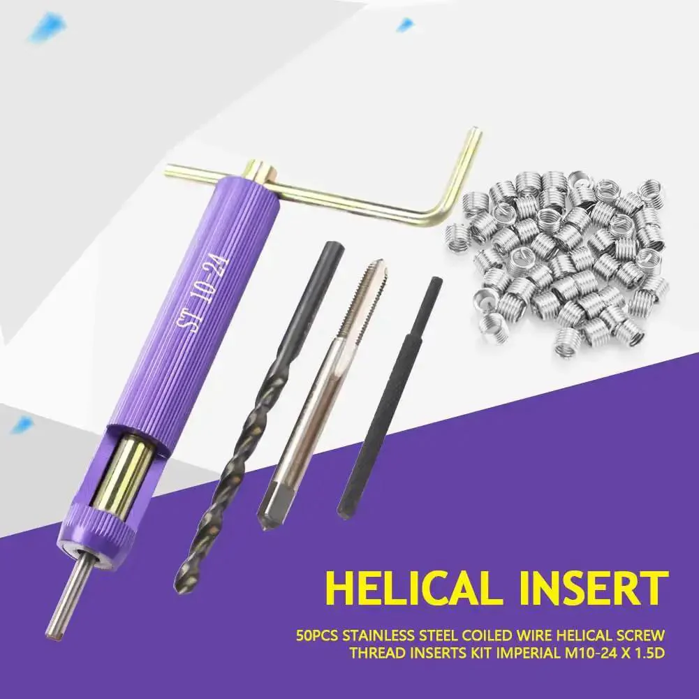 10-24 UNC Helical Inserts Kit For Aluminum With Stainless Steel Thread Repair Inserts ST Tap And Tool Included Fix Stripped Threads Reinforce Weak Material All In One Built To Last Heavy Duty Repair Solution - Image 6