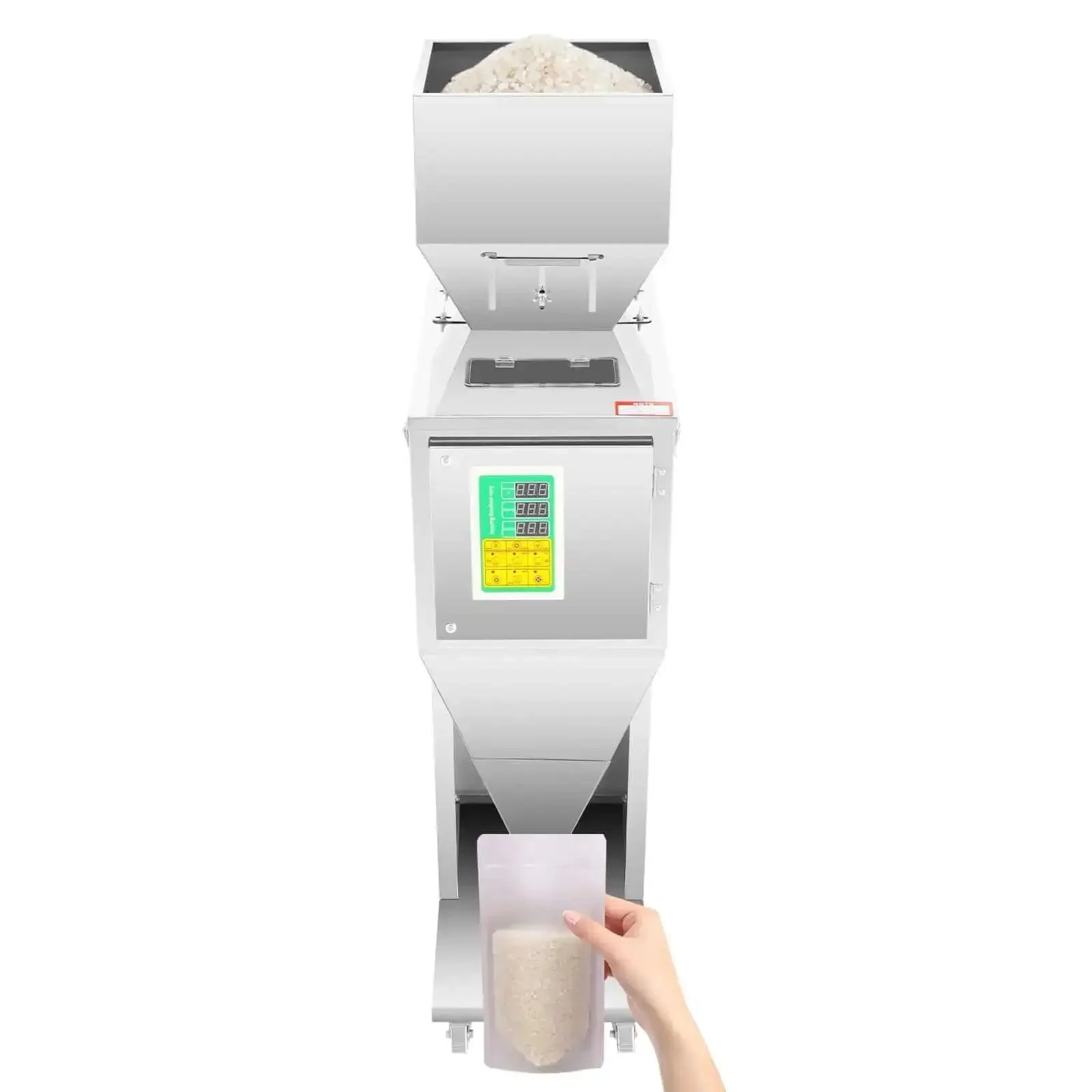 10-999g Automatic Powder Filling Machine With Heavy-Duty Stainless Steel Build 200W 110V Weighing And Filling System Foot Switch And Display Fast Reliable And Easy To Use For Beans Seeds Grains And Tea