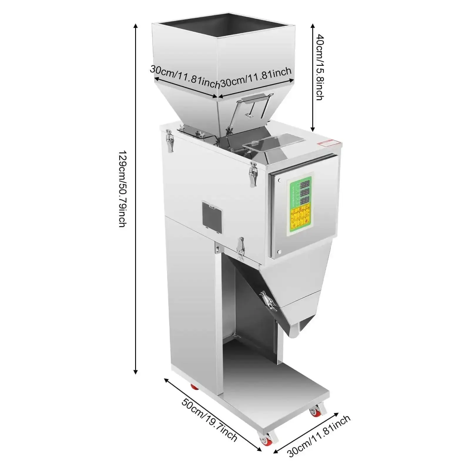 10-999g Automatic Powder Filling Machine With Heavy-Duty Stainless Steel Build 200W 110V Weighing And Filling System Foot Switch And Display Fast Reliable And Easy To Use For Beans Seeds Grains And Tea - Image 8