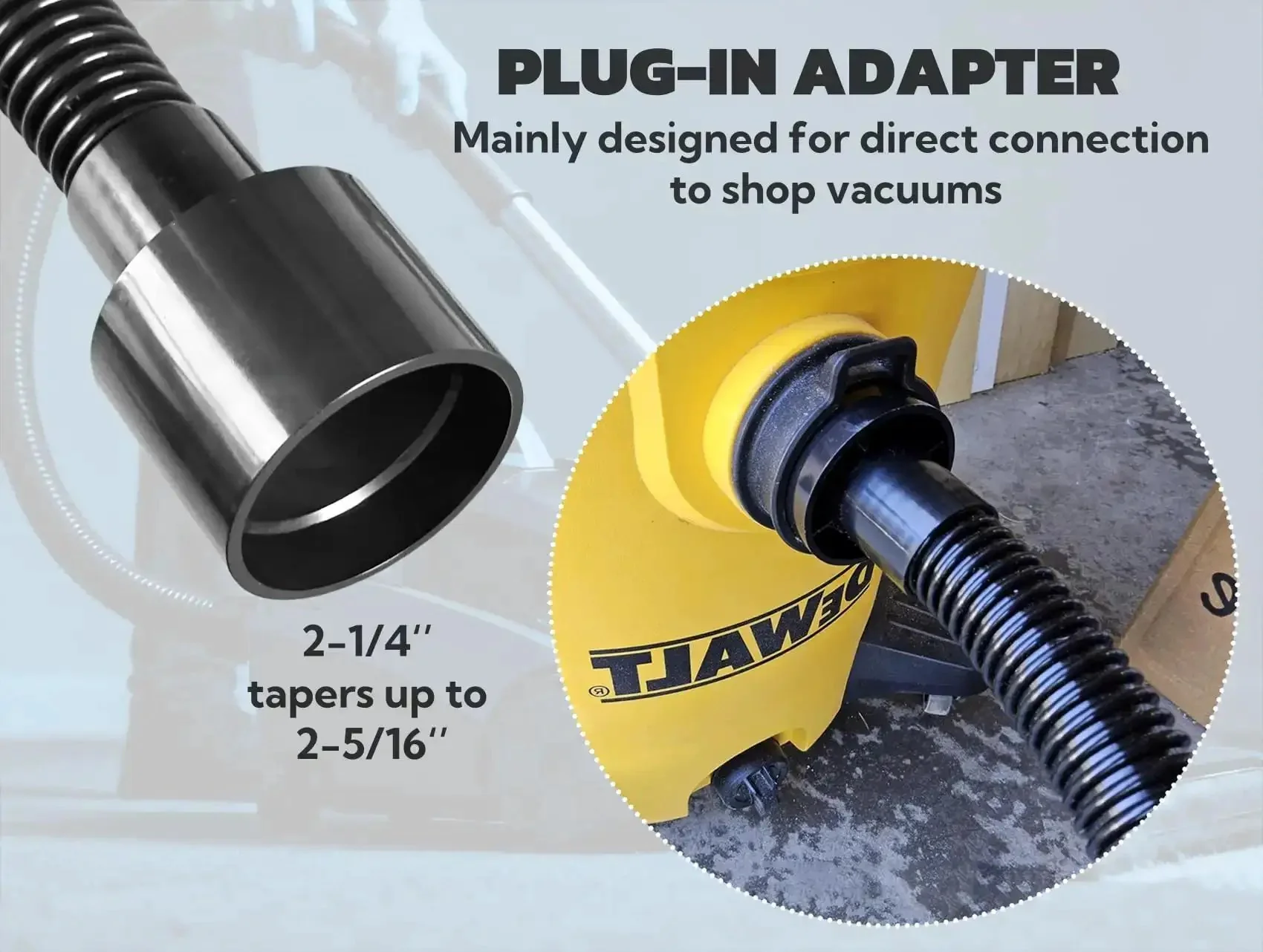 10 Foot Dust Collection Hose Kit With Five Threaded Adapters For Power Tools And Workshop Vacuums, Flexible Long Hose Keeps Your Workshop Clean And Connected, Universal Fit For Most Tools And Brands - Image 6