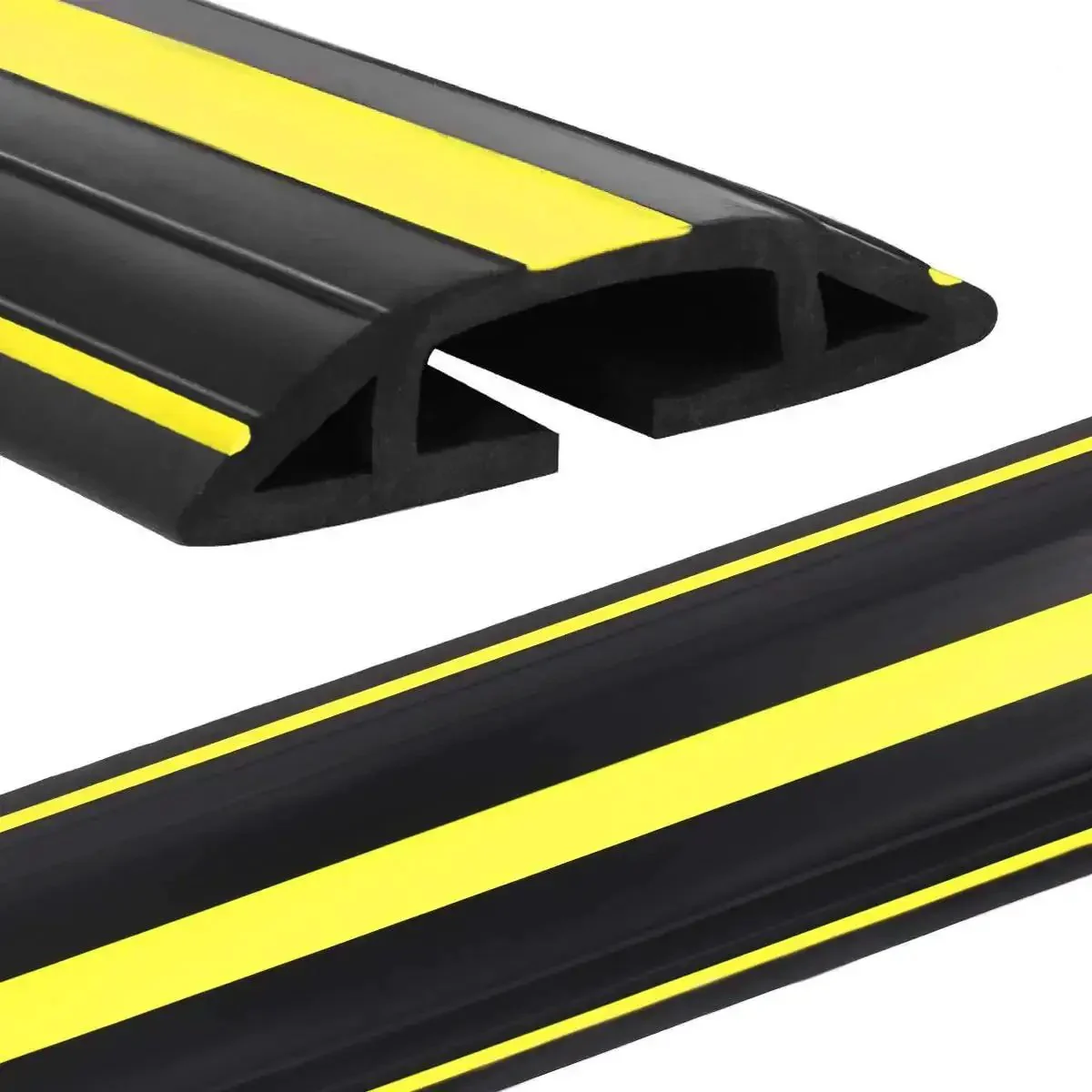 10 Foot Floor Cable Cover Protector Pro Grade Heavy Duty PVC Duct Easy To Unroll And Route Cables, Prevent Trip Hazards At Home Office, Workshops, Outdoors, And Events