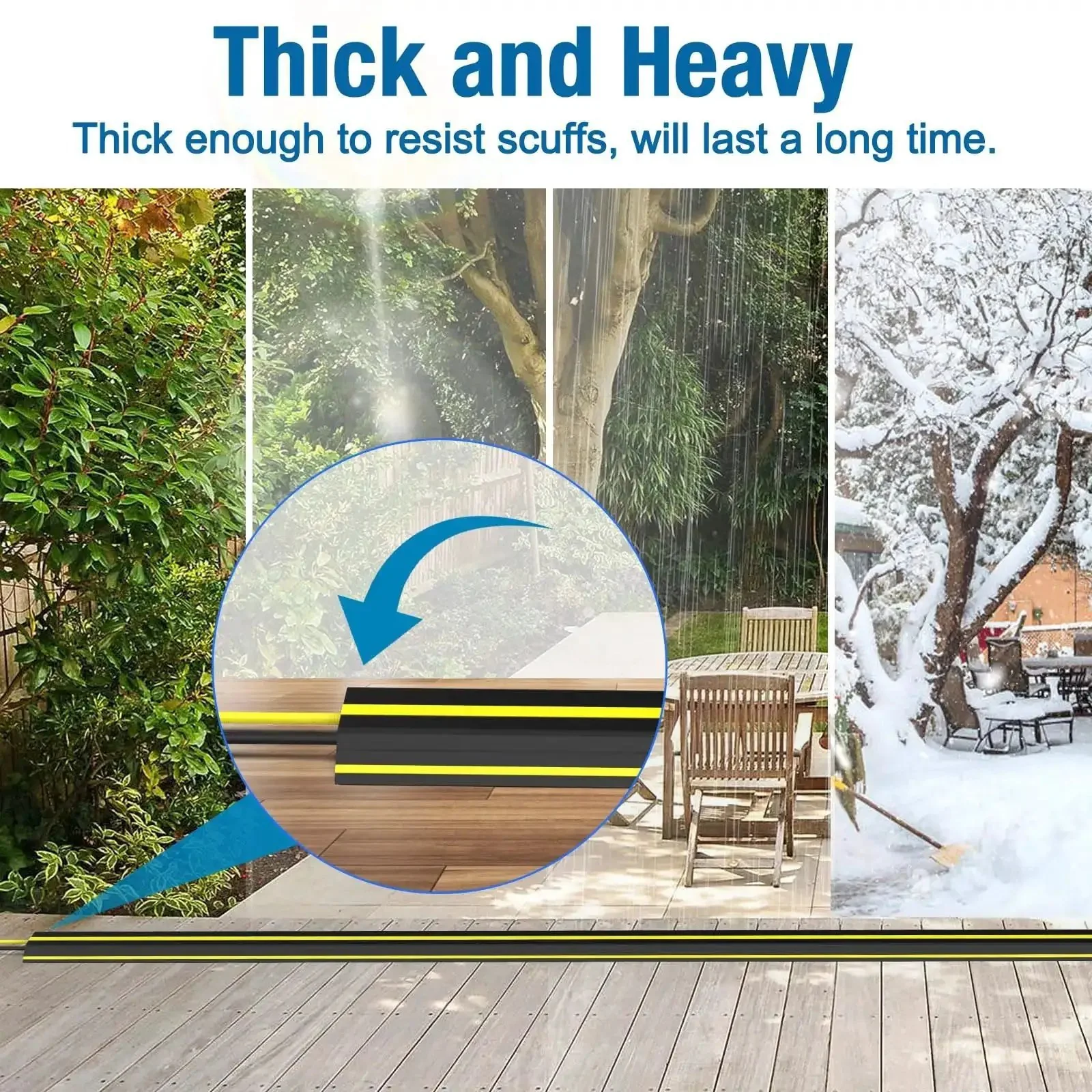 10 Foot Floor Cable Cover Protector Pro Grade Heavy Duty PVC Duct Easy To Unroll And Route Cables, Prevent Trip Hazards At Home Office, Workshops, Outdoors, And Events - Image 6