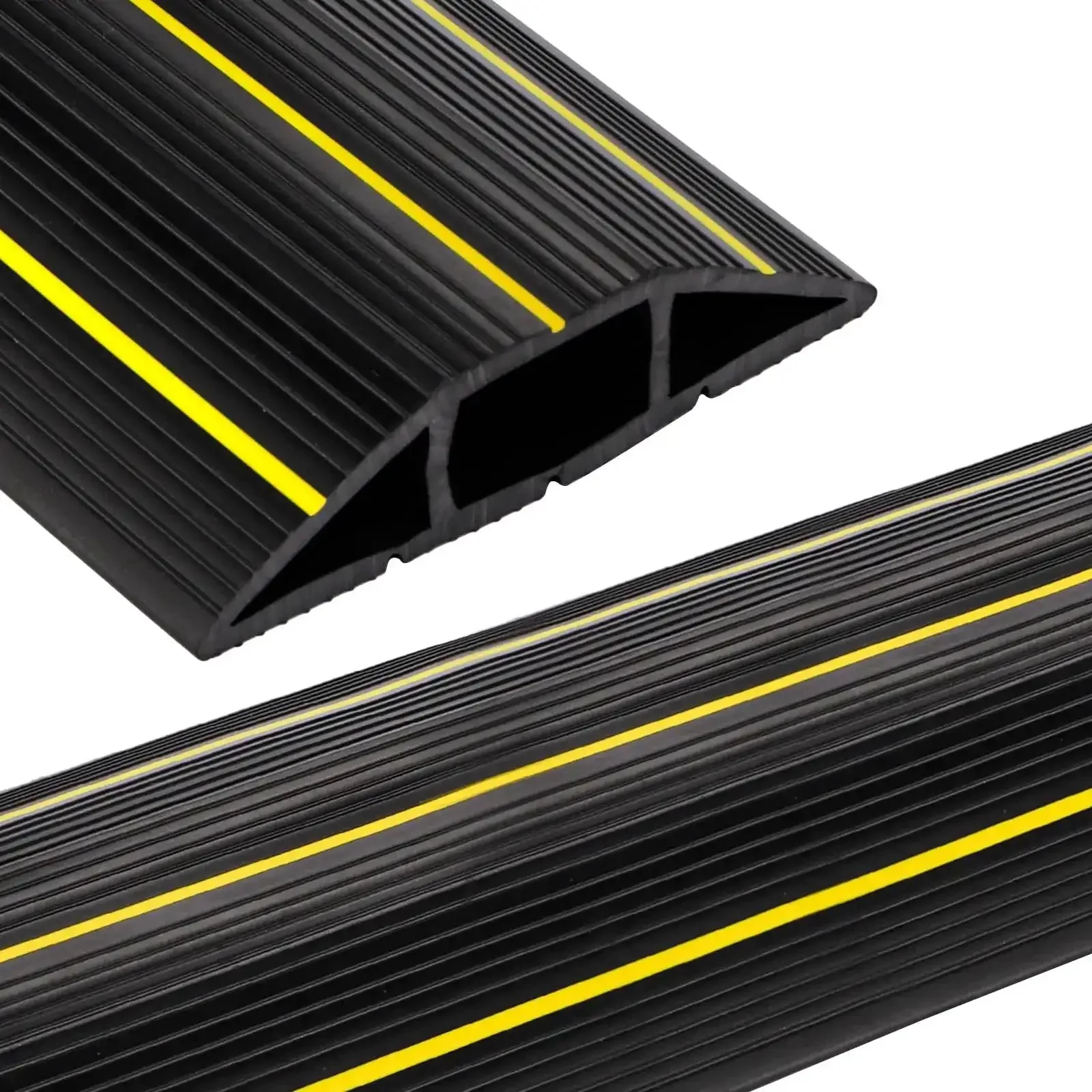 10 Foot Floor Cord Cover With Large Cable Channels For Easy Organization And Trip Hazard Prevention Heavy Duty PVC Duct Unrolls Fast Ideal For Home Office And Outdoor Use Keeps Cables Tidy And Safe