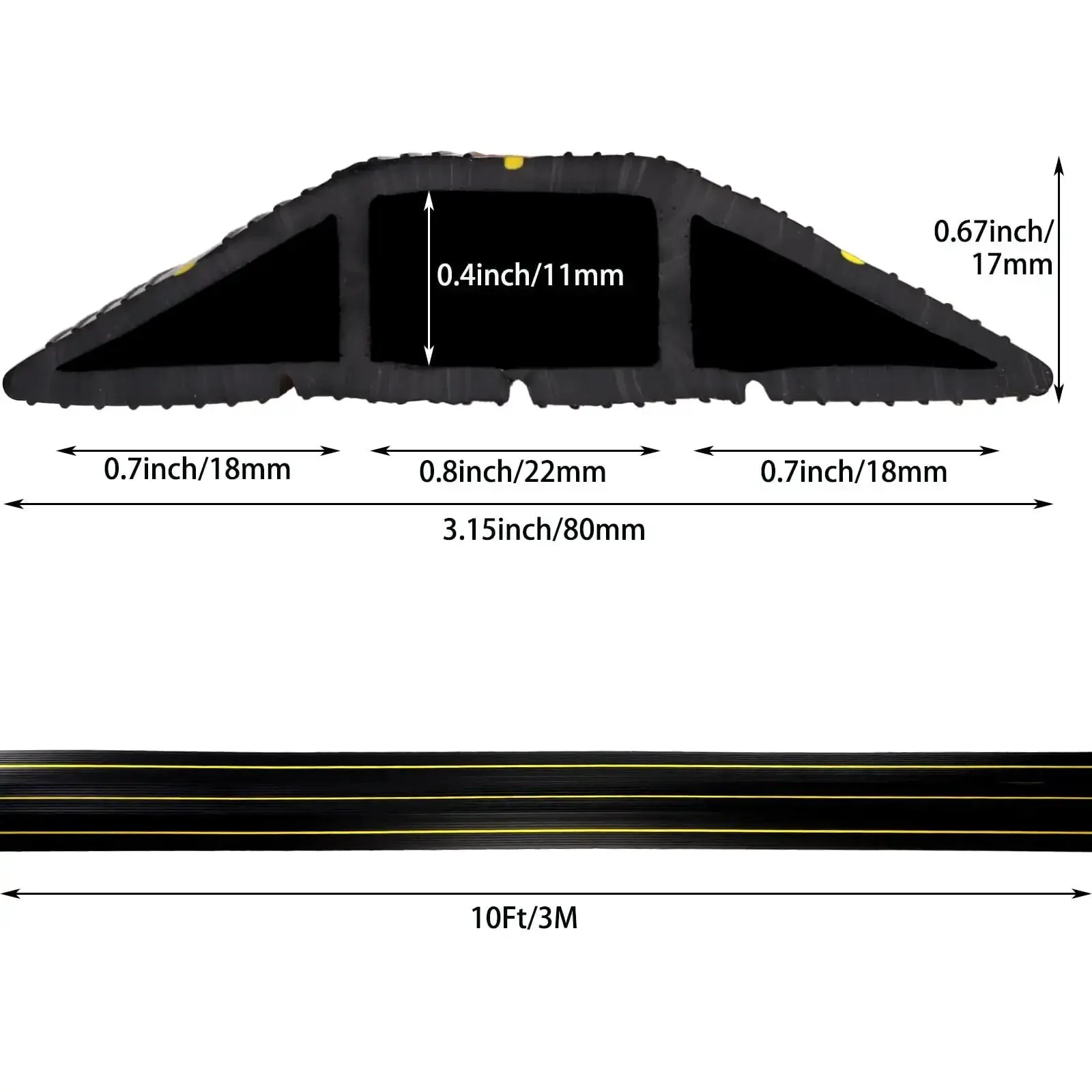 10 Foot Floor Cord Cover With Large Cable Channels For Easy Organization And Trip Hazard Prevention Heavy Duty PVC Duct Unrolls Fast Ideal For Home Office And Outdoor Use Keeps Cables Tidy And Safe - Image 7