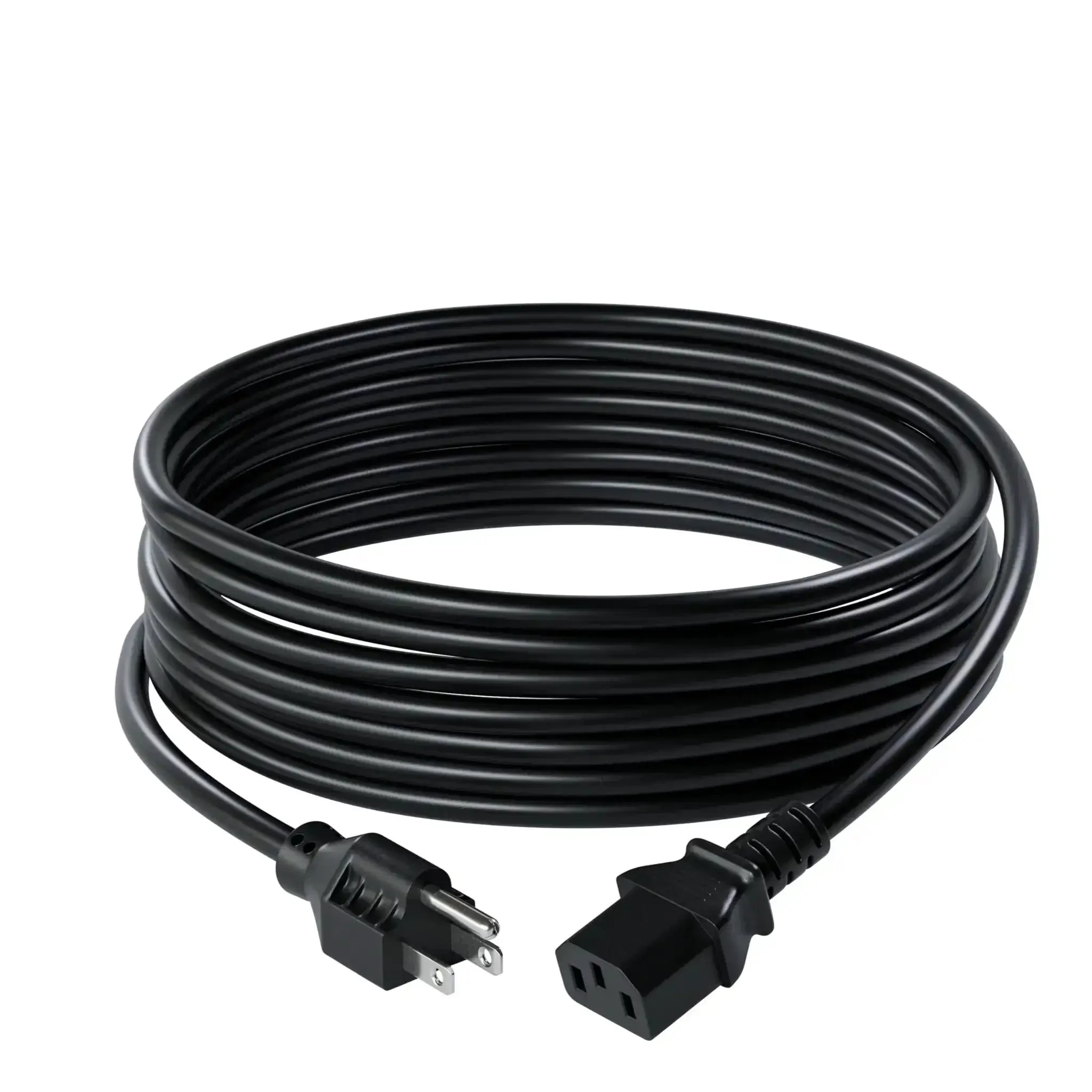 10 Foot Shielded Replacement AC Power Cord NEMA 5 15P To IEC 320C13 Cable For Electronics TV Computer Printer And Monitor Great For Laptop And Desktop PCs Works With Dell Samsung Vizio LG Asus