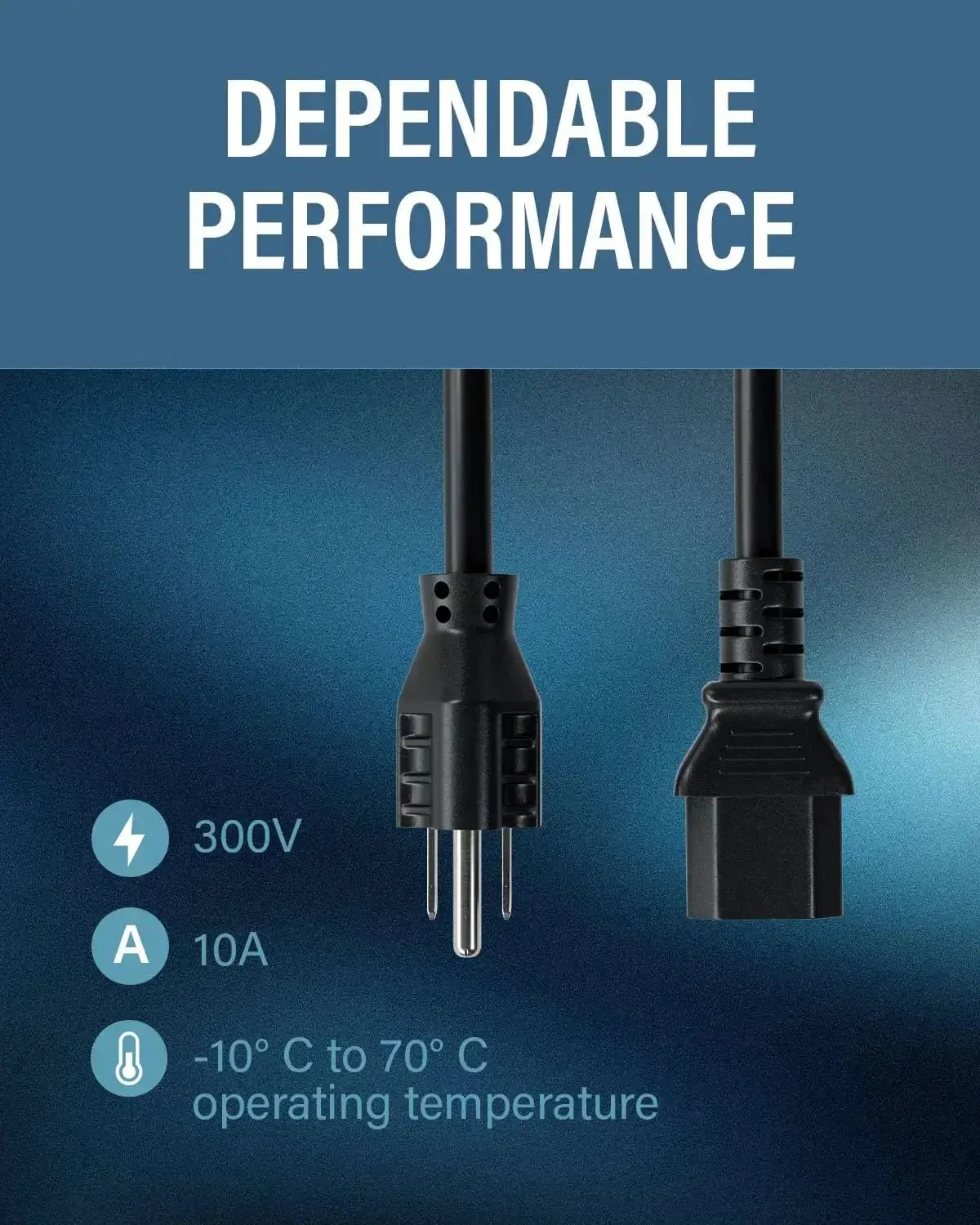 10 Foot Shielded Replacement AC Power Cord NEMA 5 15P To IEC 320C13 Cable For Electronics TV Computer Printer And Monitor Great For Laptop And Desktop PCs Works With Dell Samsung Vizio LG Asus - Image 7