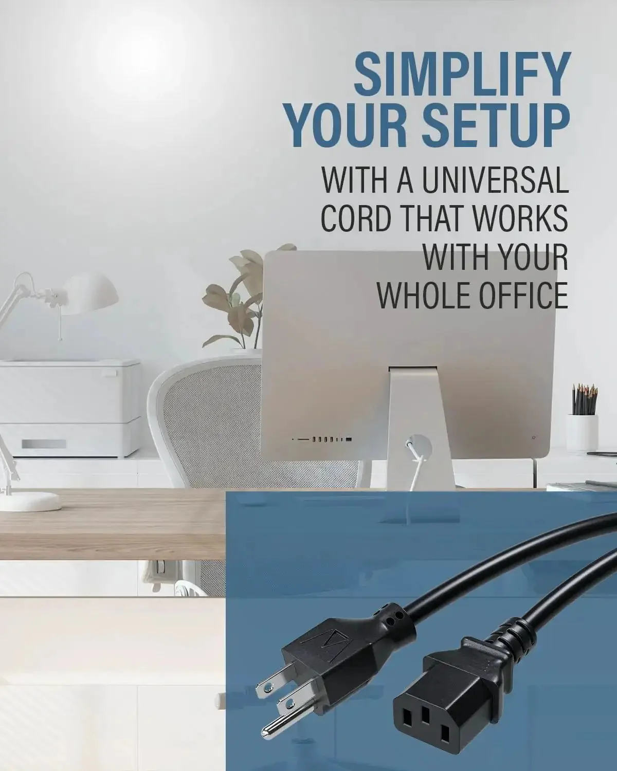 10 Foot Shielded Replacement AC Power Cord NEMA 5 15P To IEC 320C13 Cable For Electronics TV Computer Printer And Monitor Great For Laptop And Desktop PCs Works With Dell Samsung Vizio LG Asus - Image 8