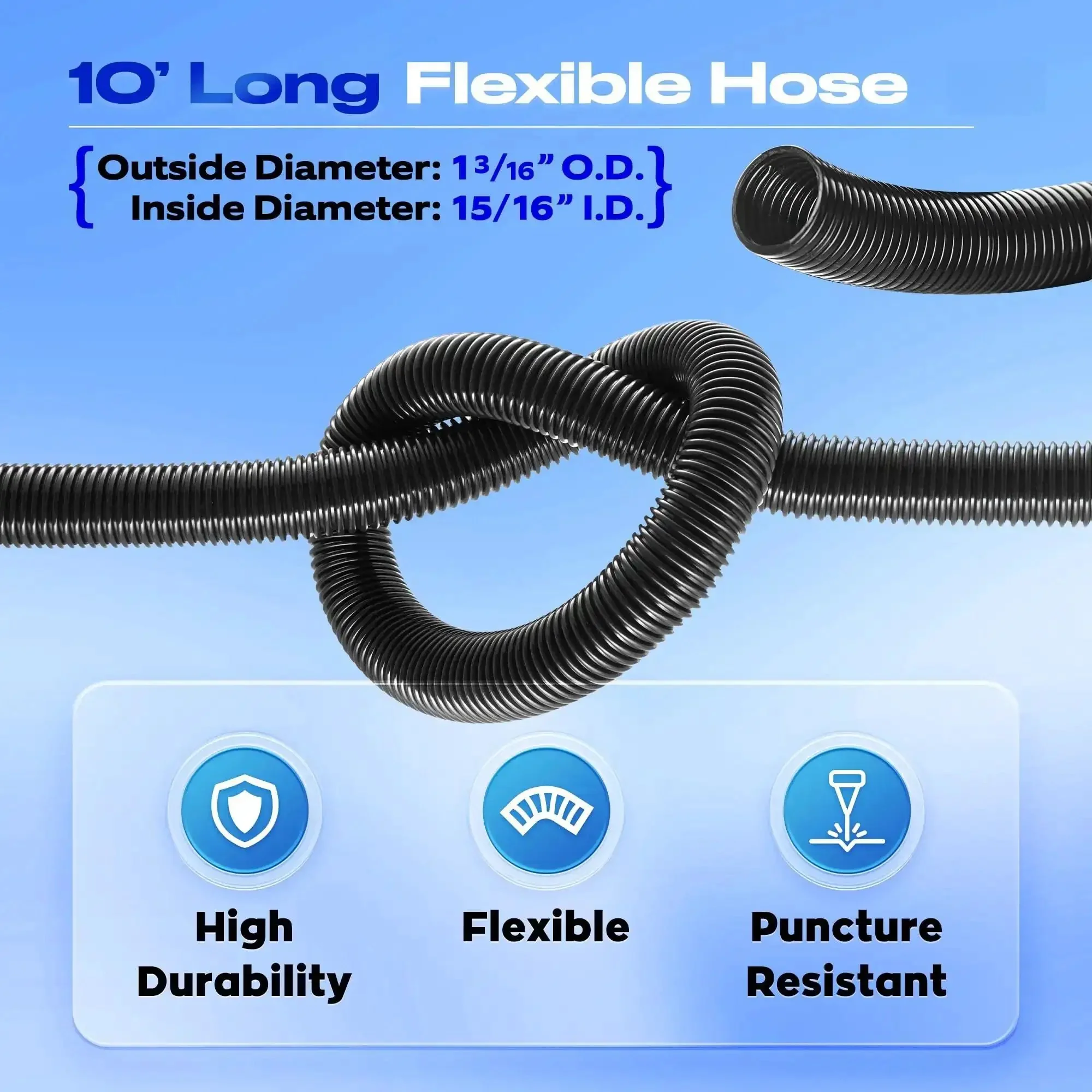 10 Ft Dust Collection Hose Kit For Power Tools And Shop Vacuums With 5 Fittings Universal Fit For Table Saws Drills Sanders And More Ideal For Woodworking Shops Home Garages And Diy Projects - Image 3