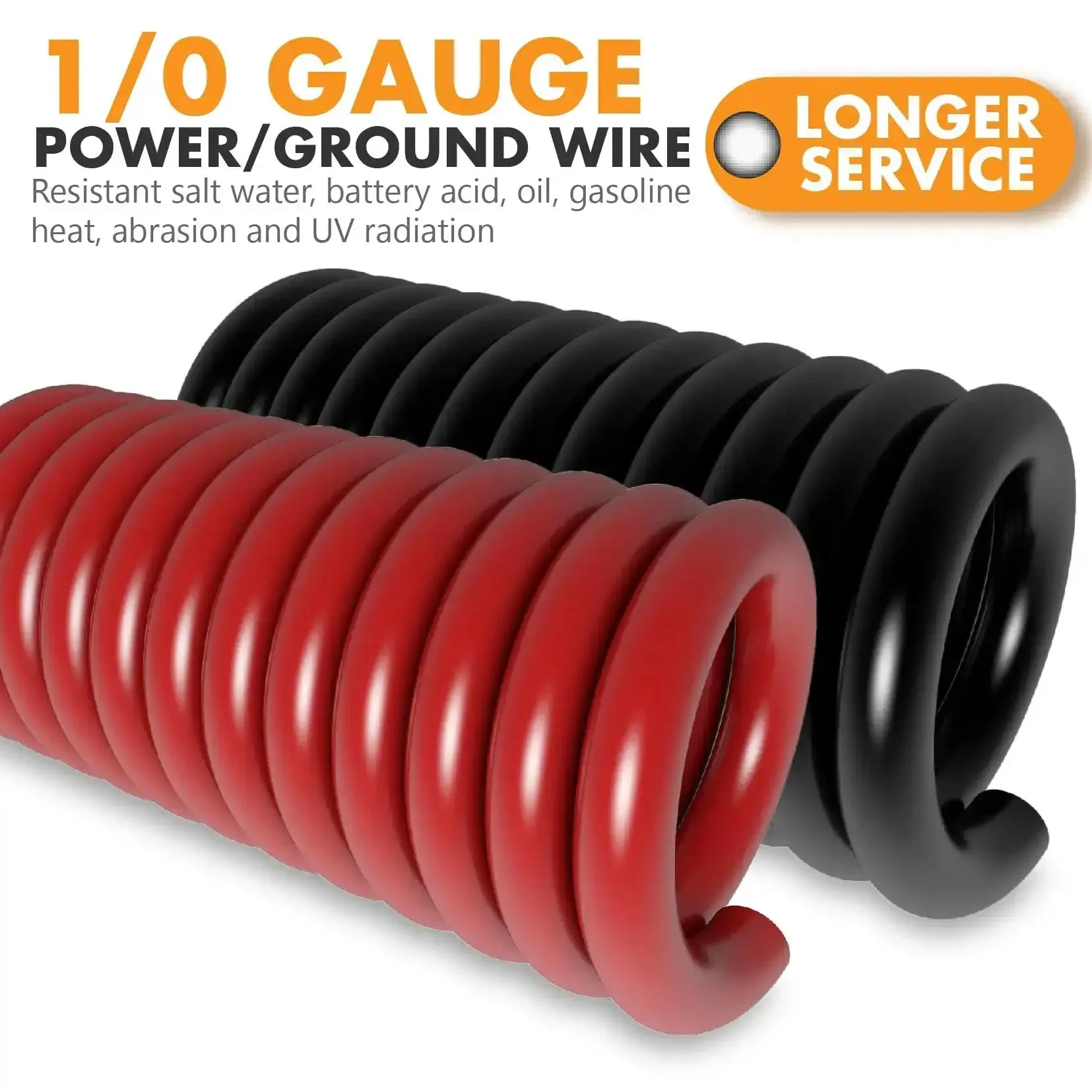 1/0 Gauge CCA Power And Ground Wire Kit 40 Ft Total 20 Ft Red 20 Ft Black With Free Wire Cutter For Car Amplifier Power And Ground Cable Big Three Upgrade Solar RV - Image 7