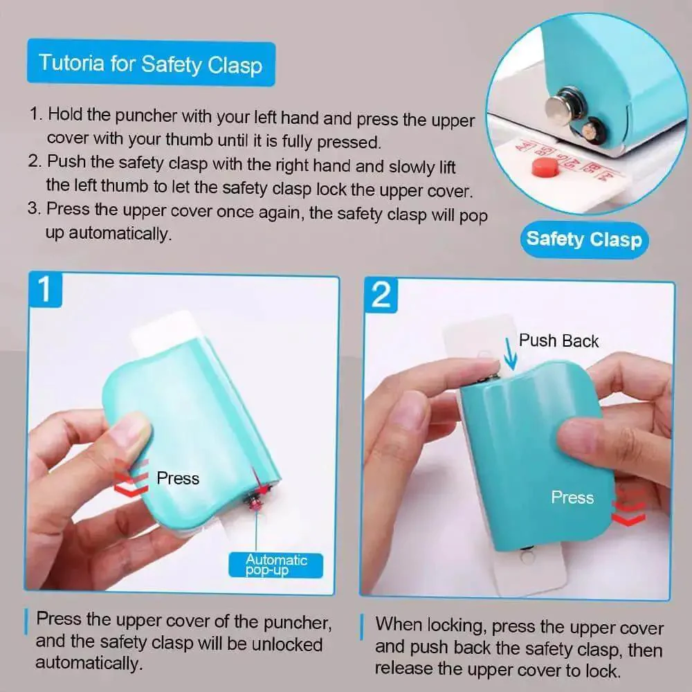 10 Hole Puncher For Loose Leaf Paper, Handheld Metal Circle Punch Tool For A4 A5 B5 Notebooks, Works With 20 26 30 Hole Bindings, 10 Sheet Capacity, Precise Clean Holes, Blue - Image 4