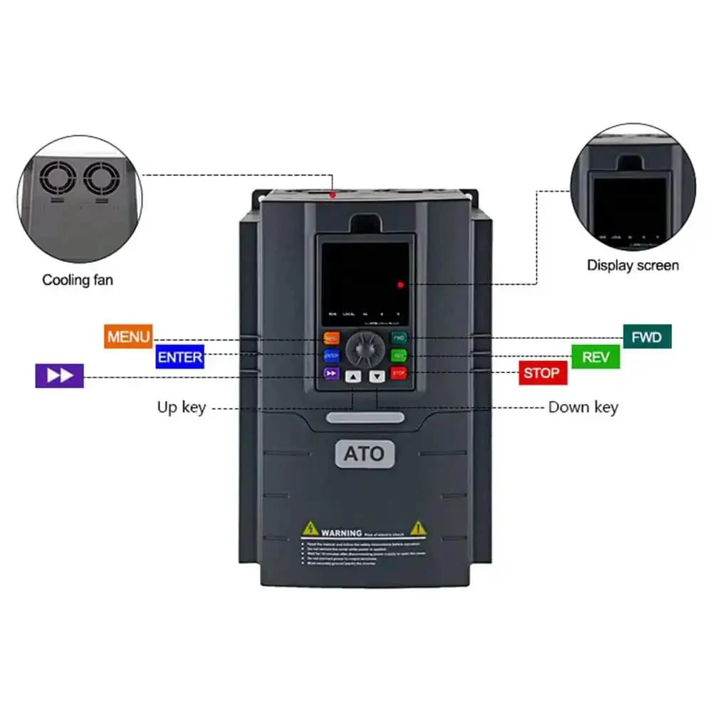 10 HP VFD Drive For Single Phase Motors, 220V In 230V Out, 7.5kW 49A Inverter, Variable Frequency Controller For Home Shop Ready And Light Industrial Gear, Smooth Start And Precise Speed Control - Image 3