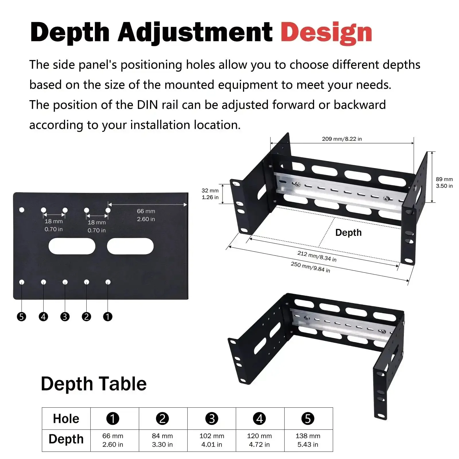 10 Inch 2U Adjustable DIN Rail Mount Bracket For DeskPi RackMate T1 T0 T2 T0 Plus T1 Plus TL1 Rack Ready And Compatible With 35mm Industrial Network Devices And 10 Inch Server Rack Cabinets - Image 8