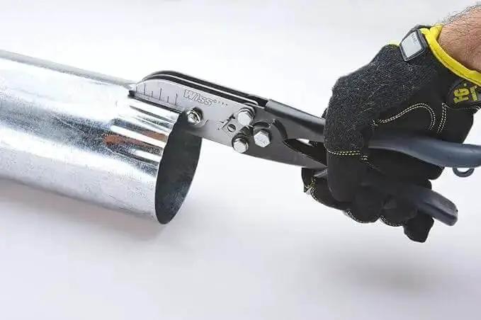 10 Inch 5 Blade Hand Crimper For Gutter Fittings Downspouts And Metal Pipe, Heavy Duty Power Grip, Ergonomic Non Slip Handle For Maximum Crimping Power, Built In Hang Hole For Easy Storage WC5LN - Image 3