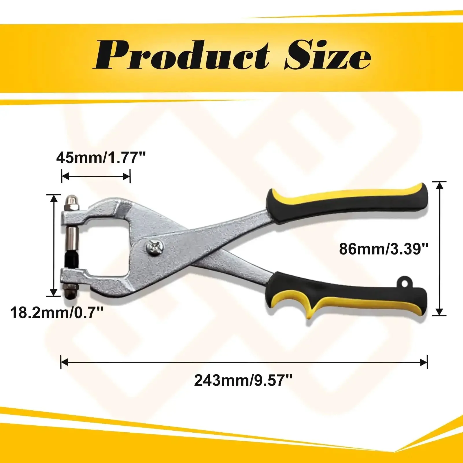 10 Inch Ceiling Grid Punch Pliers For Rivets 3.24mm Grid Hole Puncher Ideal For Thin Metal Sheets And Drop Ceiling Installations Heavy Duty Rivet Tool Handy Punch And Cut For Quick Grid Setups - Image 3