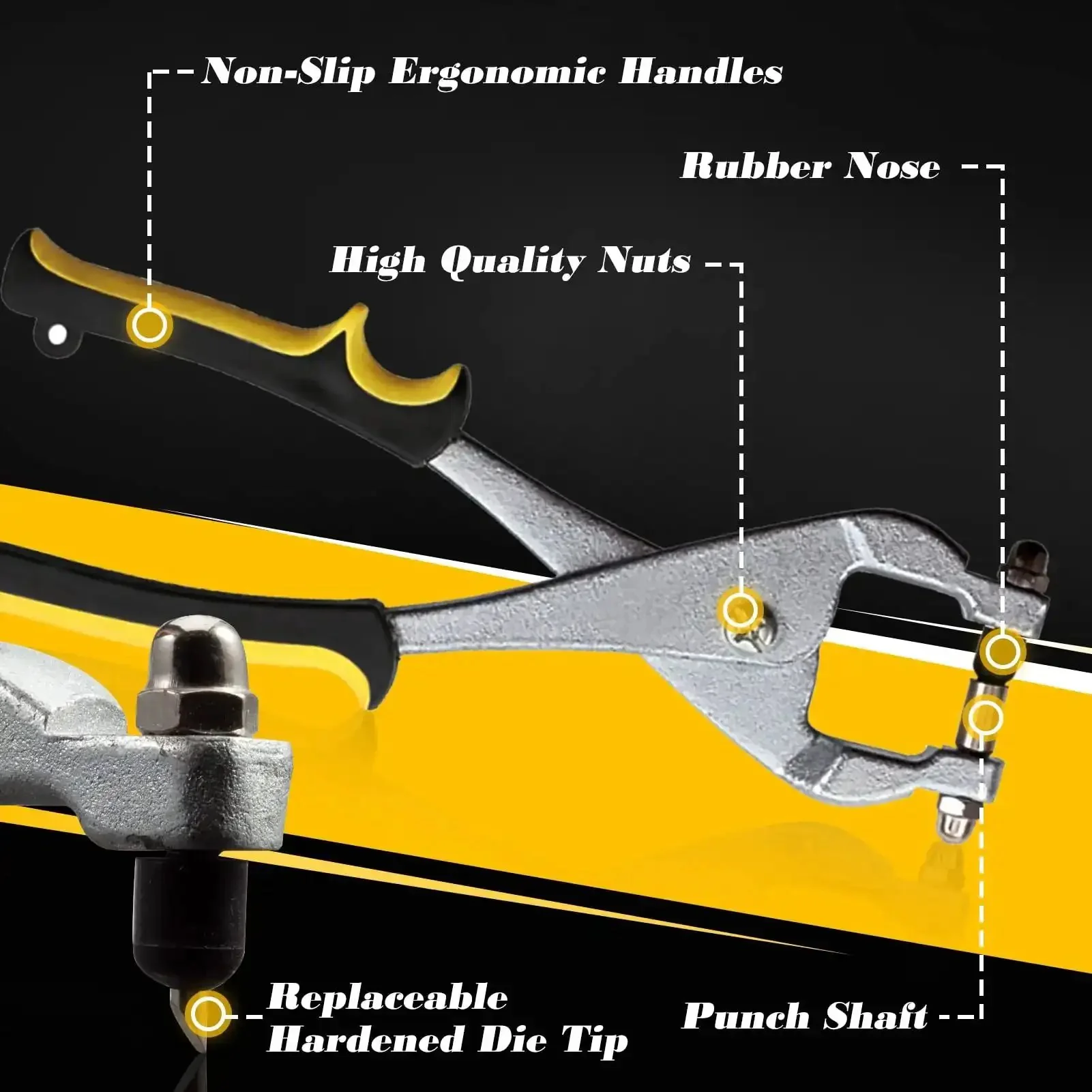 10 Inch Ceiling Grid Punch Pliers For Rivets 3.24mm Grid Hole Puncher Ideal For Thin Metal Sheets And Drop Ceiling Installations Heavy Duty Rivet Tool Handy Punch And Cut For Quick Grid Setups - Image 6