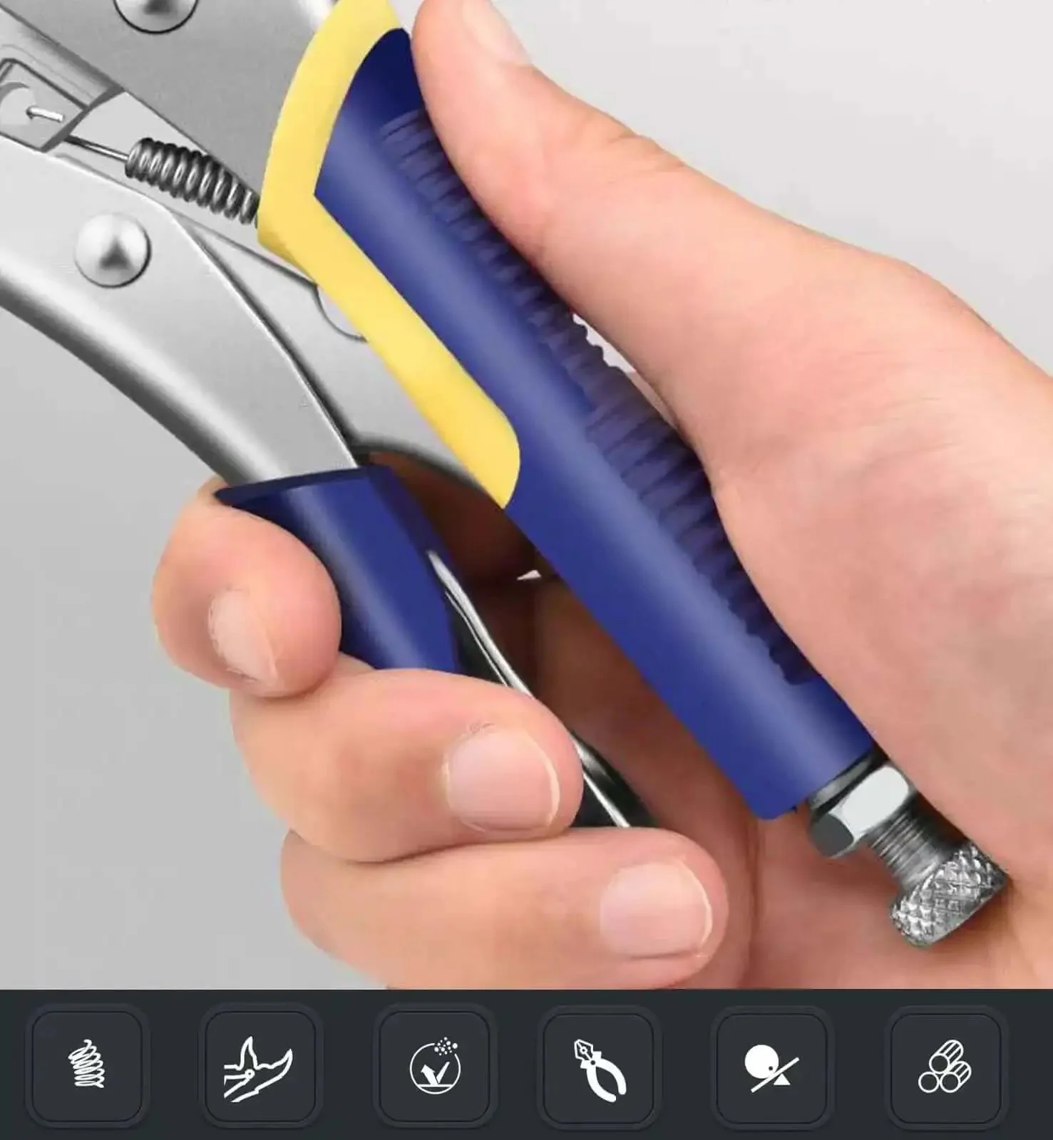 10 Inch Locking Pliers Sheet Metal Clamp Heavy Duty Welding Tool With Adjustable Pressure Screw For A Snug Grip And Comfortable Rubber Handle High Carbon Steel Duckbill Pliers For Metalwork - Image 4