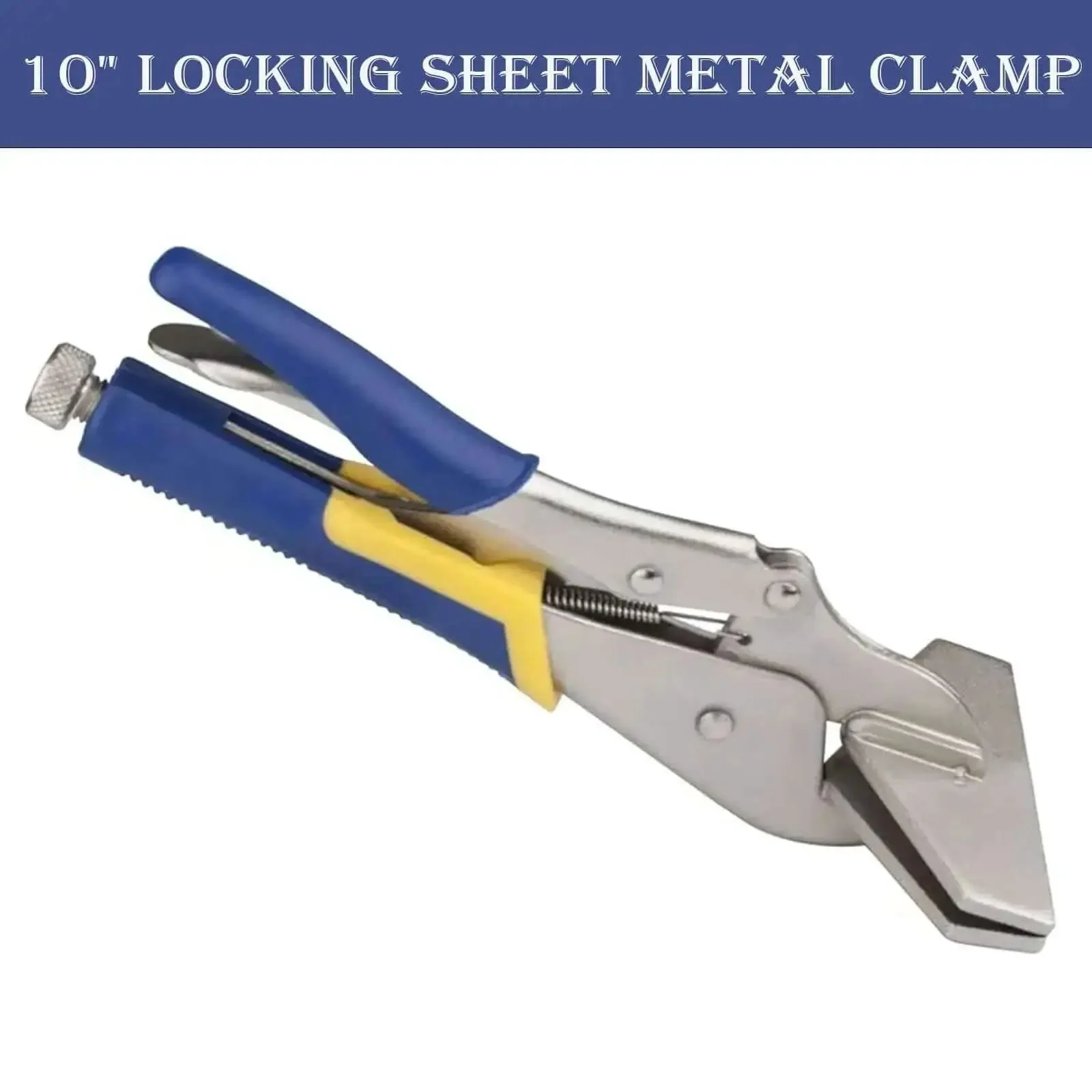 10 Inch Locking Pliers Sheet Metal Clamp Heavy Duty Welding Tool With Adjustable Pressure Screw For A Snug Grip And Comfortable Rubber Handle High Carbon Steel Duckbill Pliers For Metalwork - Image 7