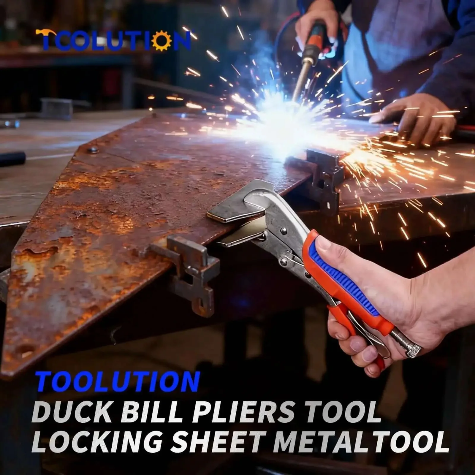 10 Inch Locking Sheet Metal Clamp With Trigger Release, Heavy Duty Adjustable Welding Pliers For Metalworking, Nickel Plated Bending Tool For Welding, Fabrication, And Sheet Metal Projects, Built Tough - Image 3