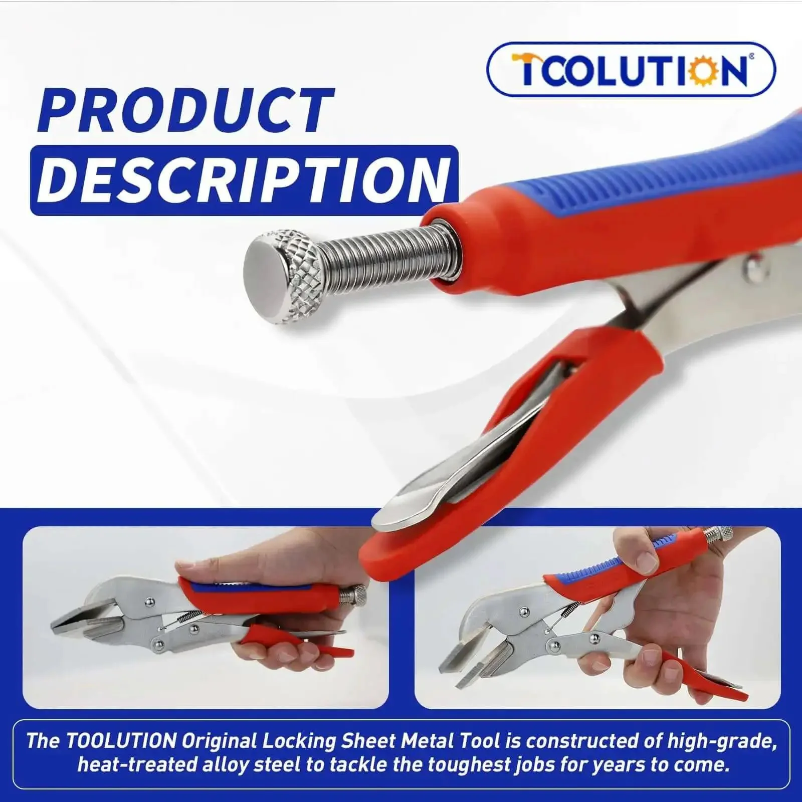 10 Inch Locking Sheet Metal Clamp With Trigger Release, Heavy Duty Adjustable Welding Pliers For Metalworking, Nickel Plated Bending Tool For Welding, Fabrication, And Sheet Metal Projects, Built Tough - Image 4