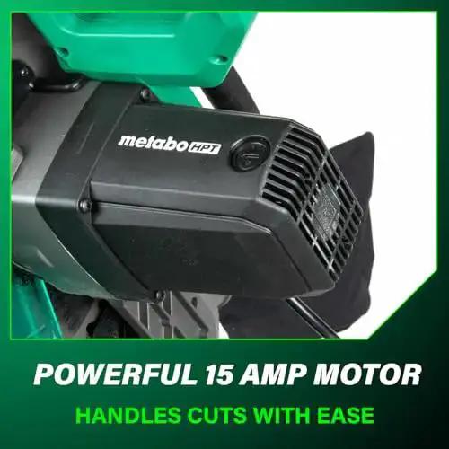 10 Inch Single Bevel Compound Miter Saw With 15 Amp Motor For Fast Clean Pro Grade Cuts 0 To 45 Degree Bevel 5000 RPM Xact Cut Shadow Line Lightweight Design Includes 40T Miter Blade For Precise Mitering - Image 6
