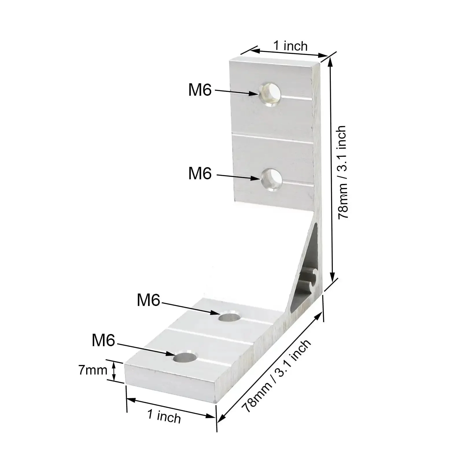 10 Pack 1 Inch Slot Aluminum Corner Brackets For 1010 And 2525 Extrusions With M6 Bolts And Nuts, 90 Degree Right Angle Connectors For Building Strong, Custom Aluminum Frames And DIY Rigs - Image 6