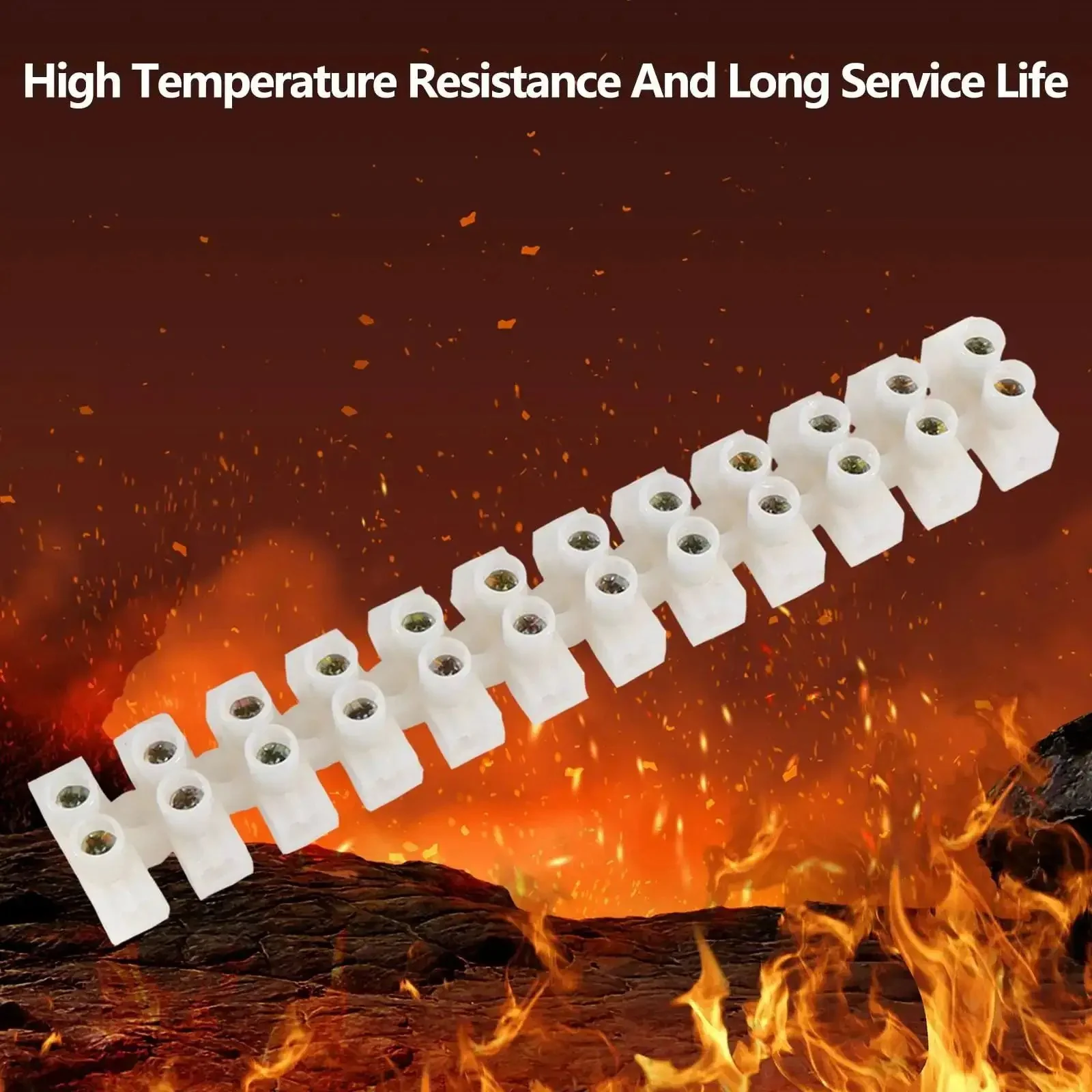 10 Pack 12 Position Dual Row Screw Terminal Block Set For Home DIY Projects 10 Amp 380V Electric Barrier Strip With Easy Install DIY Friendly Design High Conductivity Safe Insulation No Fuss Wiring - Image 2