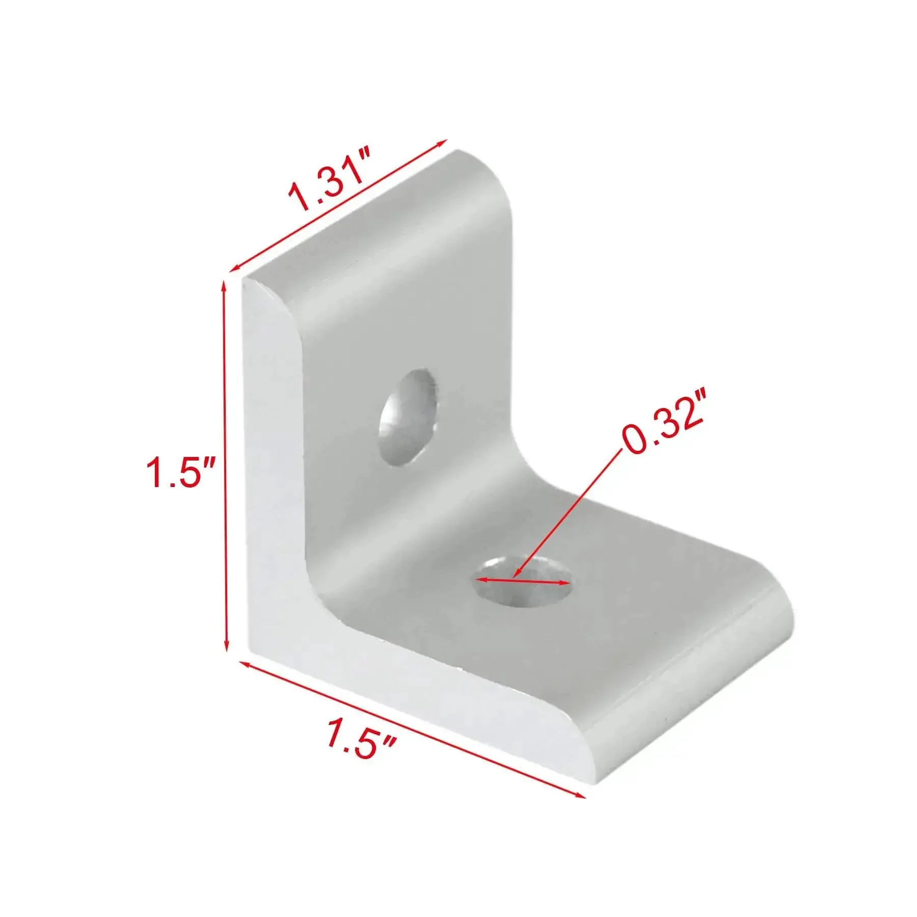 10 Pack 1515 Series Aluminum Inside Corner L Bracket Connector For Extruded Aluminum 2 Hole 1.5 Inch By 1.5 Inch By 1.31 Inch Body With 0.32 Inch Holes DIY Friendly Heavy Duty Reusable Smooth Edges Compatible With 15 Series Extrusions - Image 4