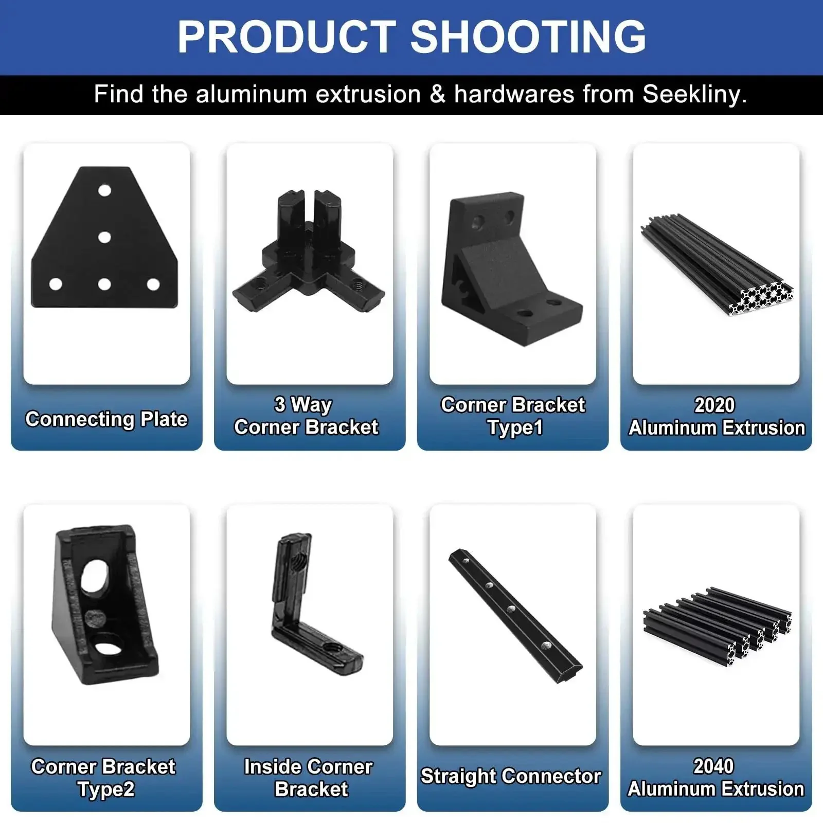 10 Pack 2020 T Plate Corner Bracket For 8020 Aluminum Extrusion T Slot Connector With 50 T Nuts And Screws Black Finish Wrench Included Heavy Duty Pro Grade Joining Plate Kit For Framing And Custom Builds - Image 2